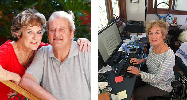 Judy with husband Bruce (left) .
