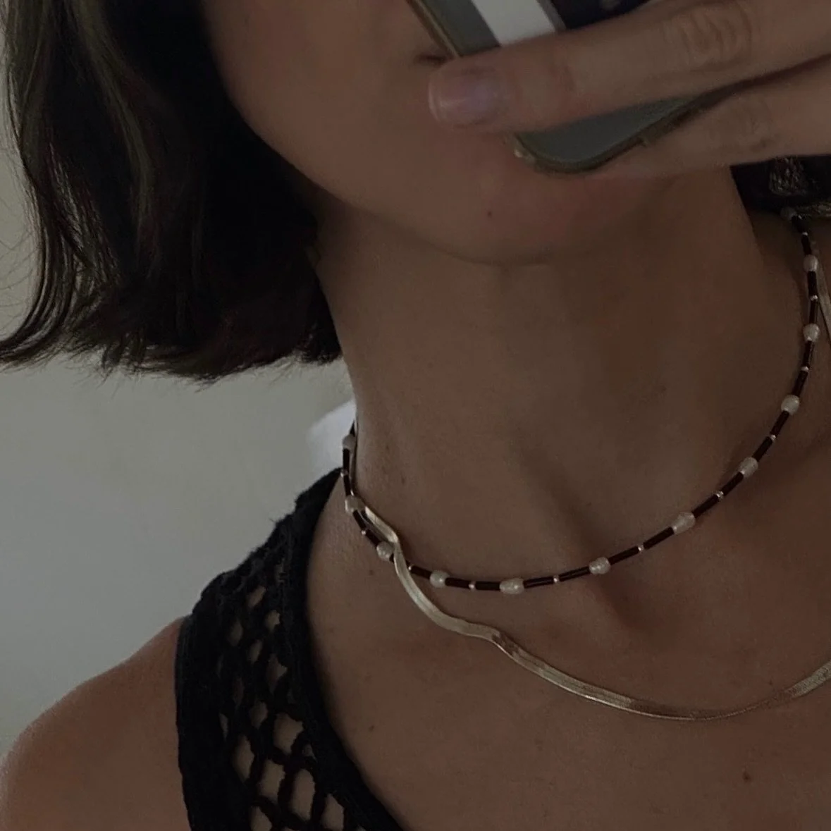 Wearing the new S+P void necklace in 15.5&rdquo; 〰️