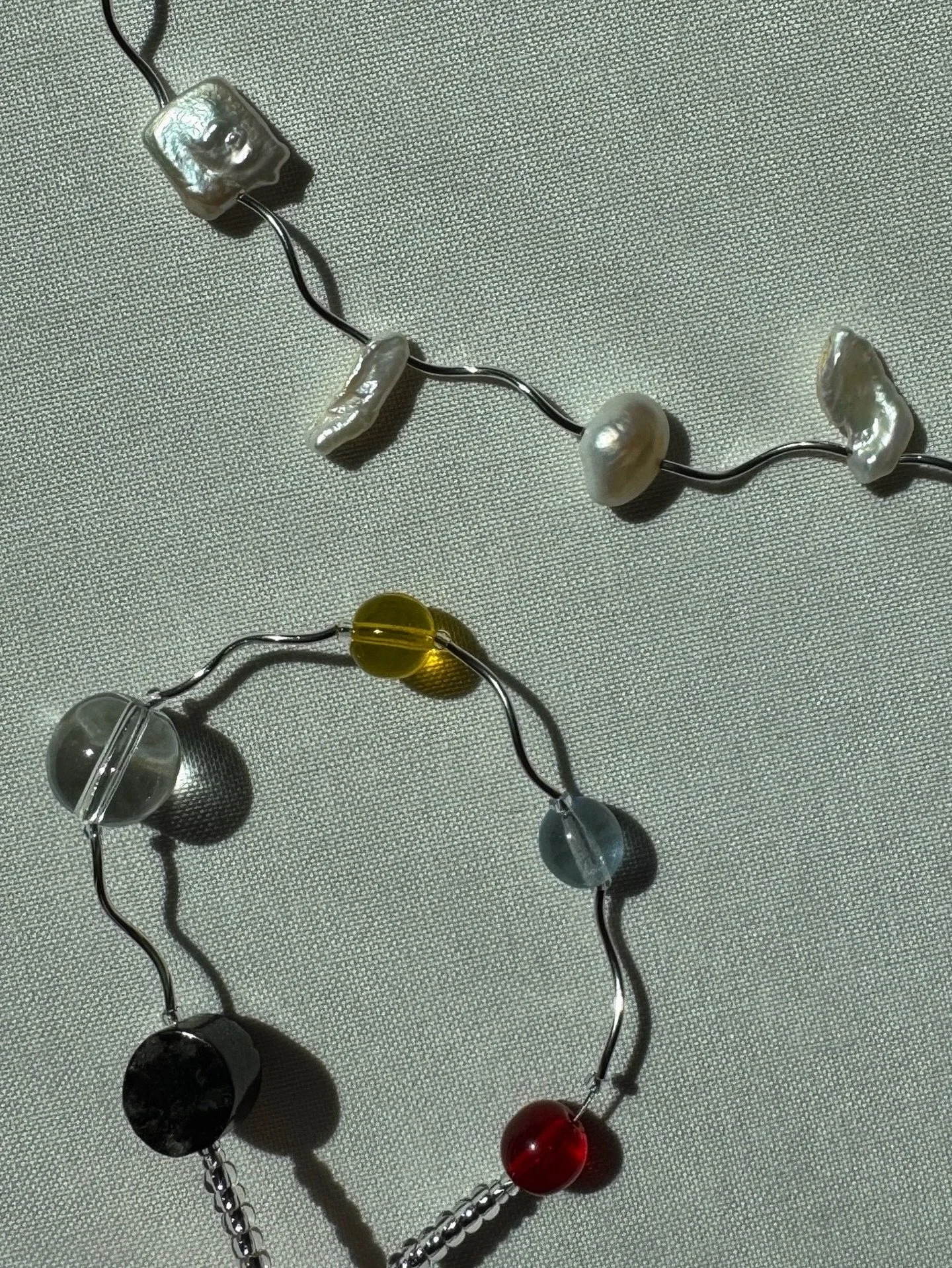 S+P pearl sequence necklace and mir&oacute; bracelet 〰️