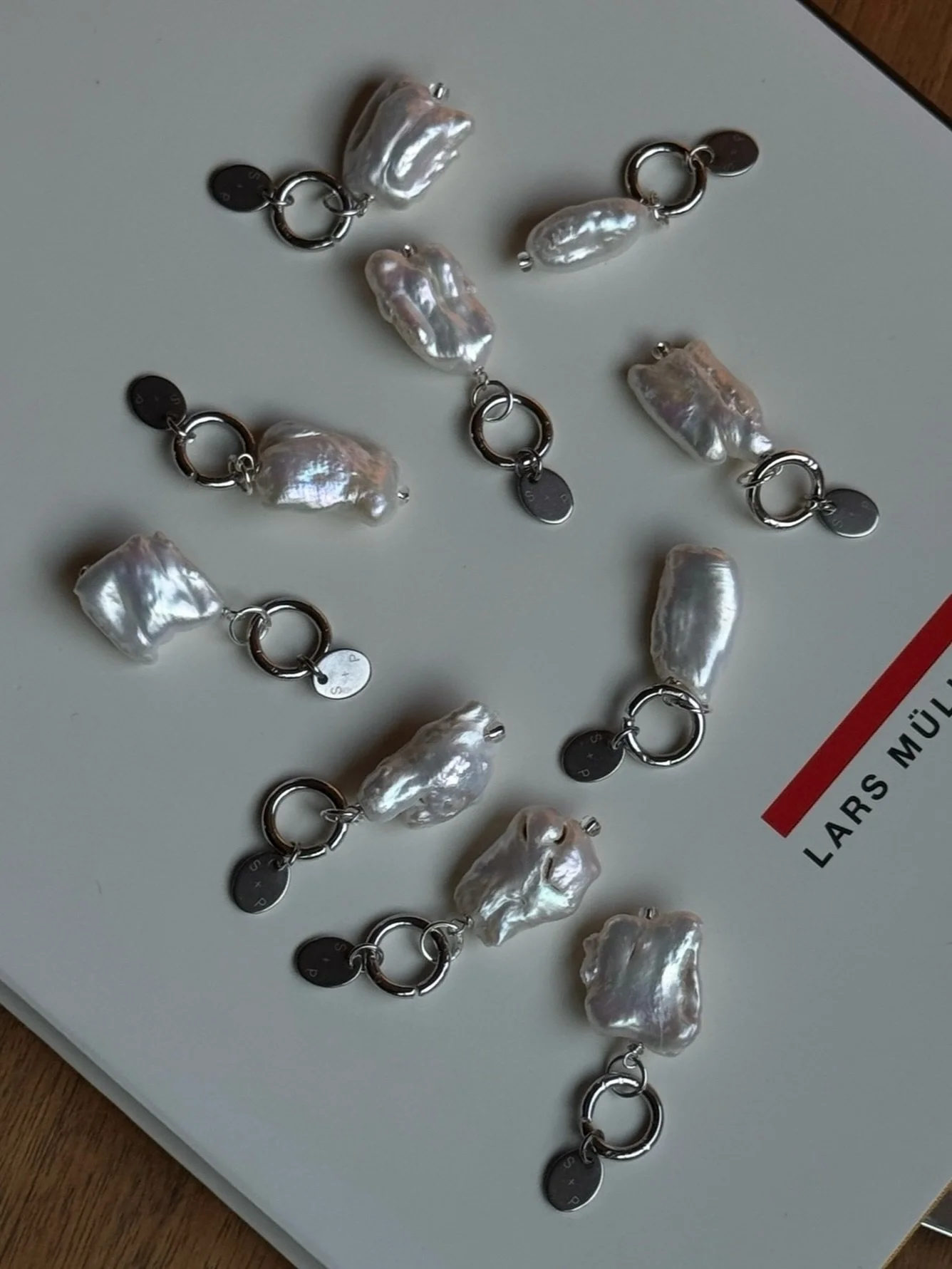 Handmade charms used for the S+P pearl charm keychain 〰️