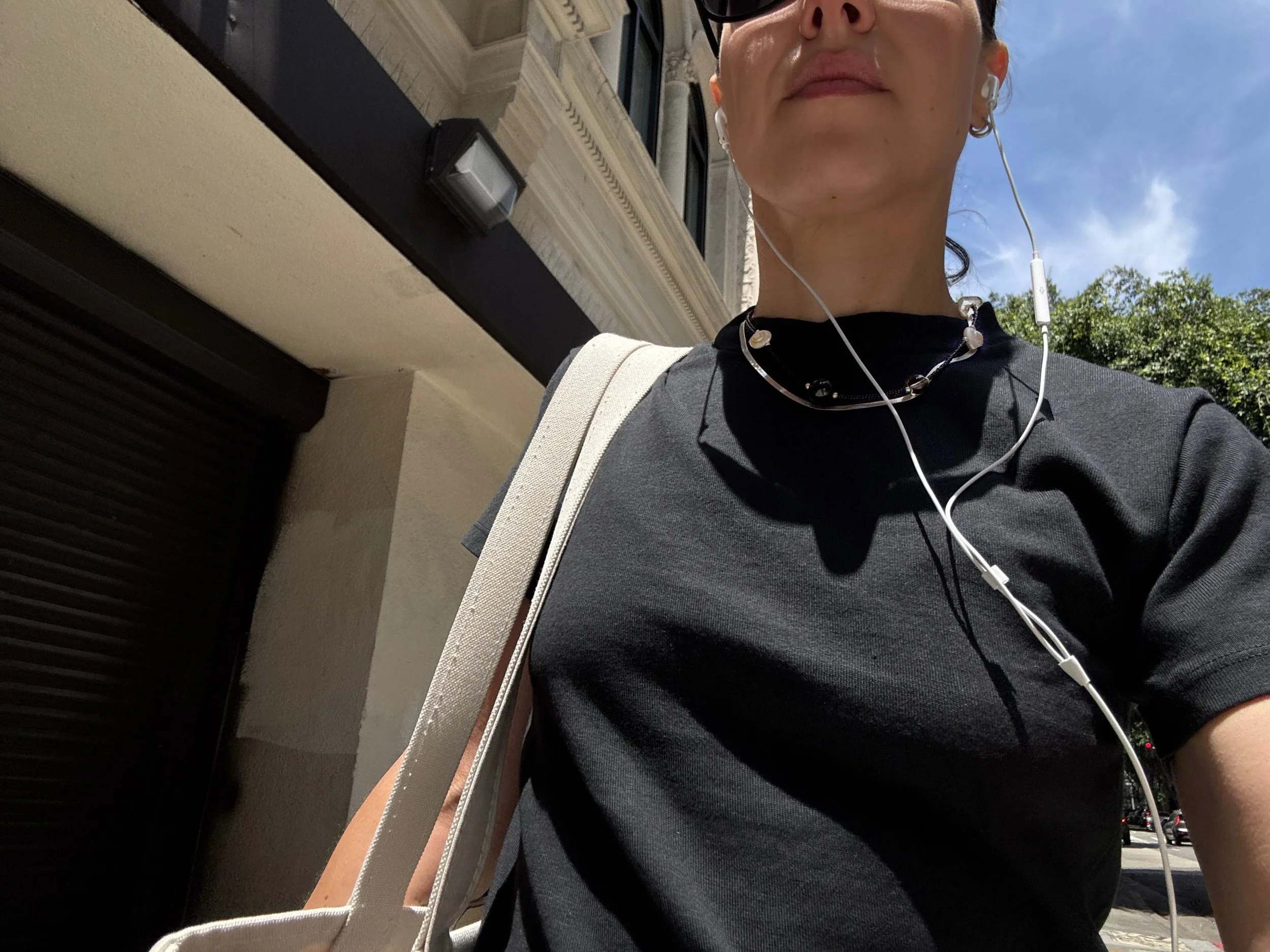Wearing the S+P solstice necklace (17&rdquo;)