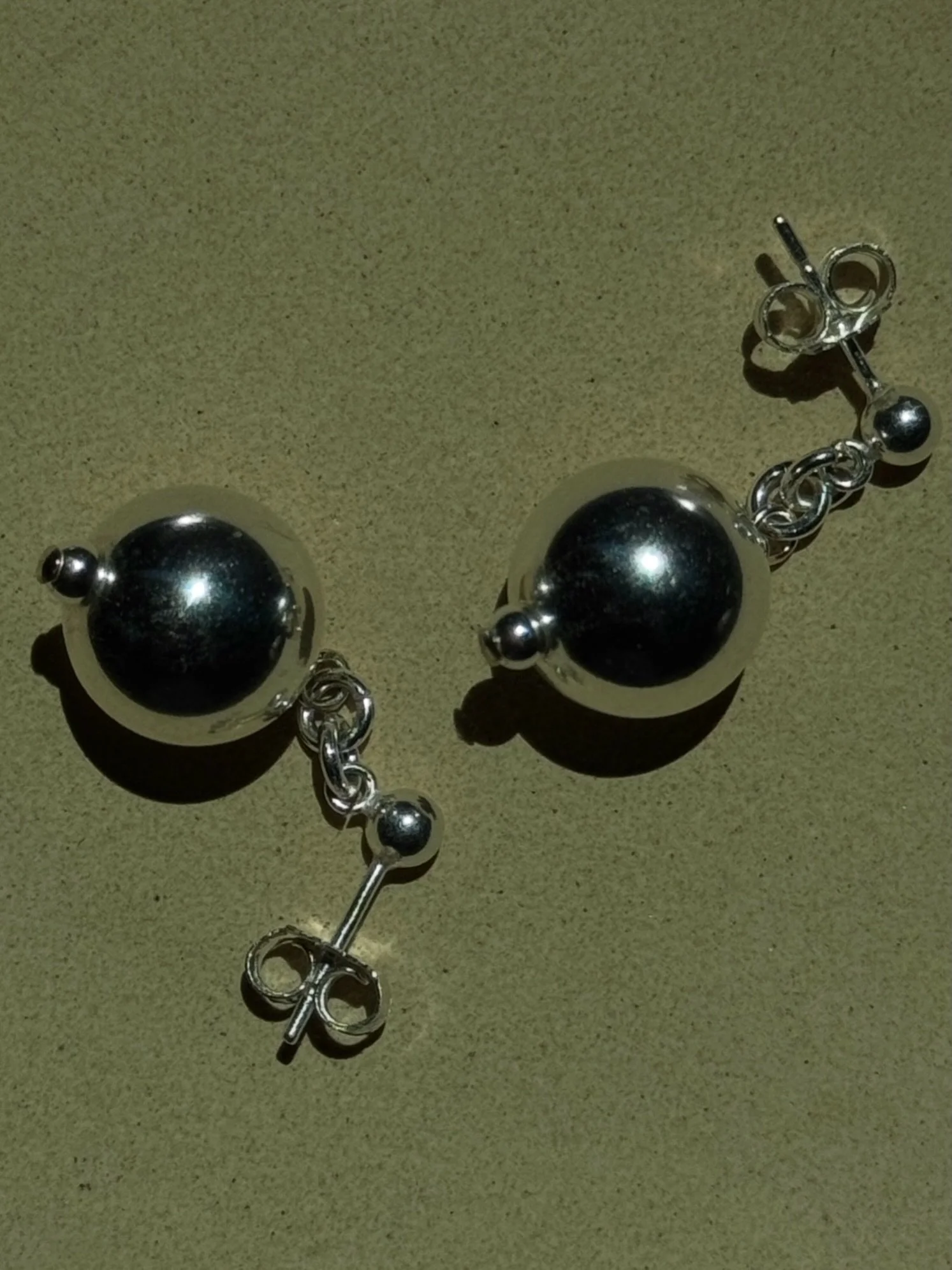 S+P sterling orb drop earrings