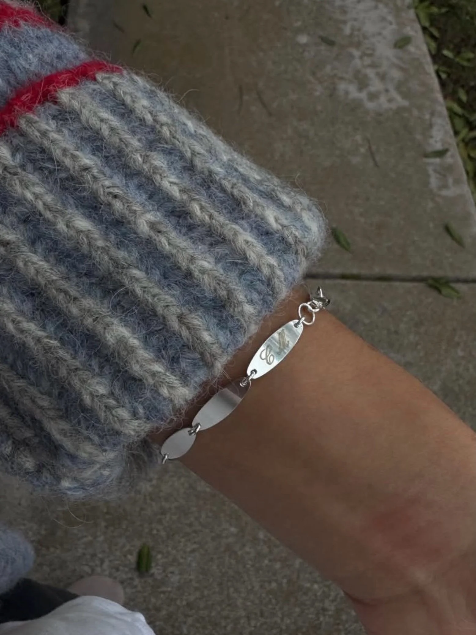 S+P marquise bracelet with personalized engraved detail via @christine_oftherose ⭐️