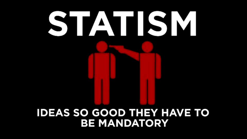  Statism is the belief that the state should control either economic or social policy, or both. It is the opposite of Anarchism. Anarchism advocates societies based on voluntary institutions & holds the state to be undesirable, unnecessary, and harmful.