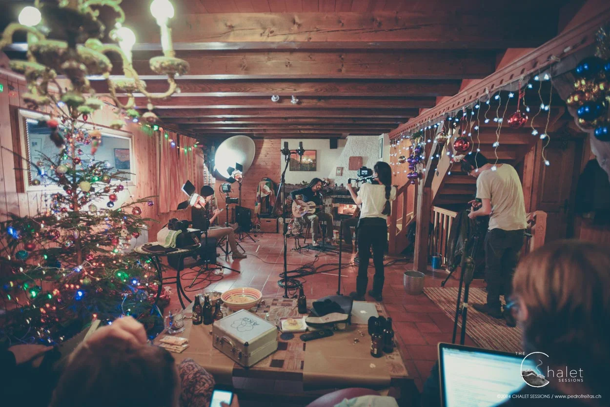 The Two Session - wide view of team busy on set
