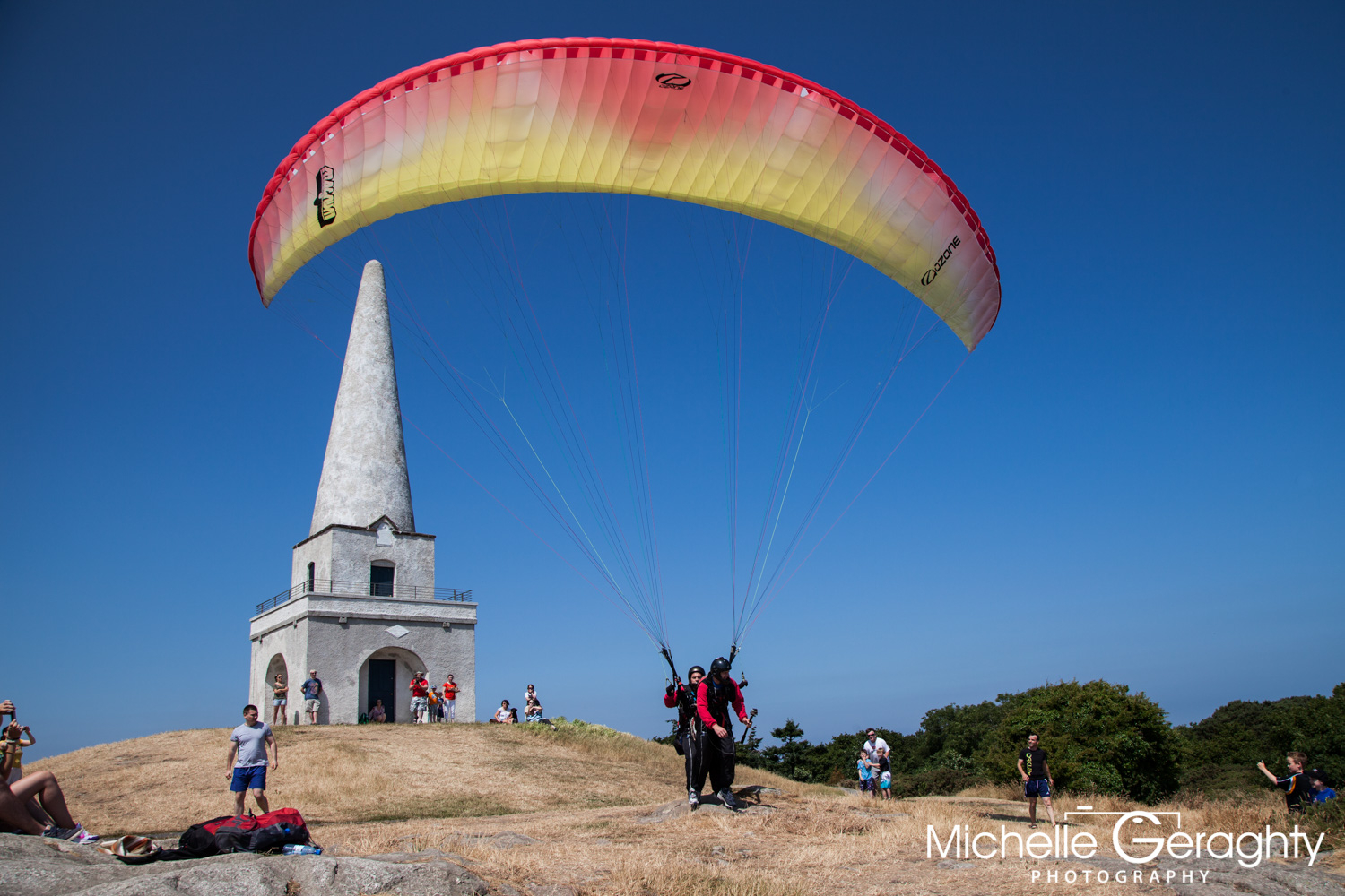 Paragliding on Killiney Hill, Co. Dublin, Ireland