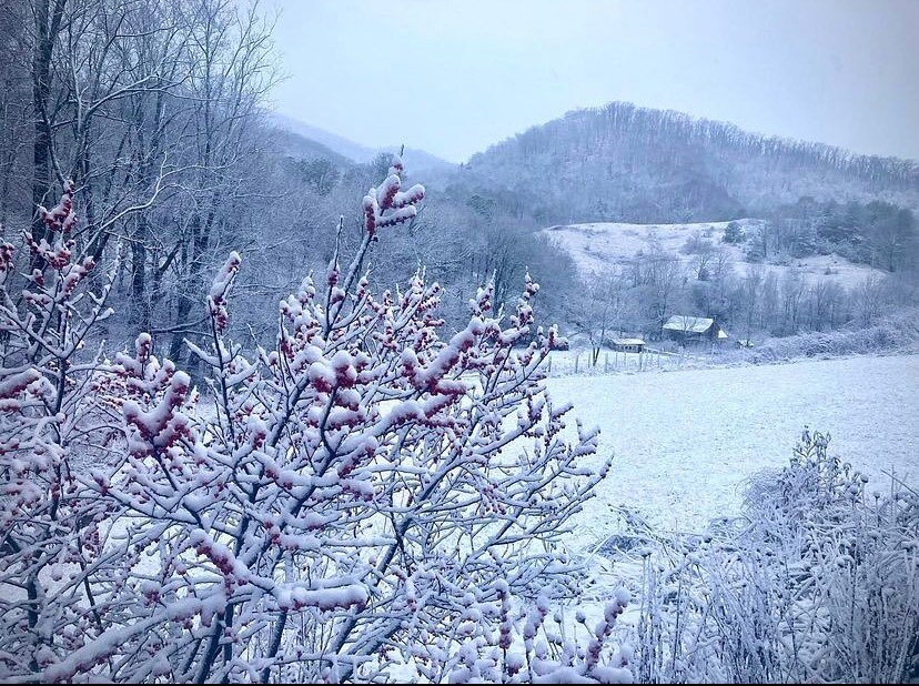 Snow pushed through our mountains early this morning. ❄️ We hope you all had a wonderful holiday season.