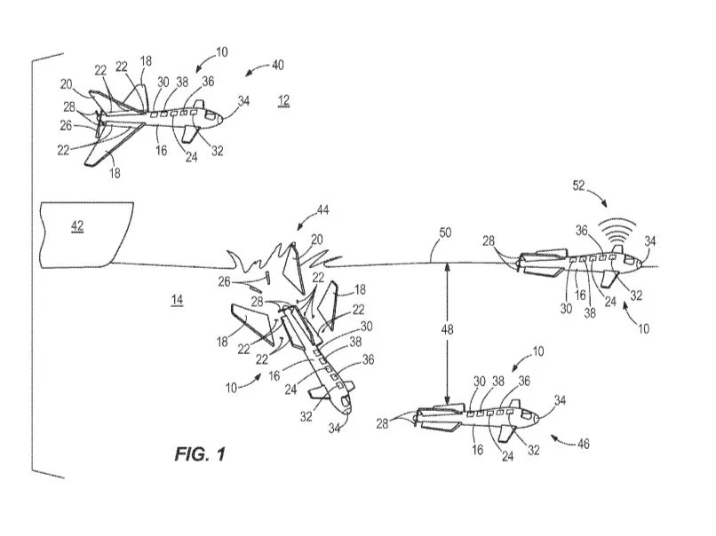 Patent Illustration that shows the drone transforming into a submarine. 