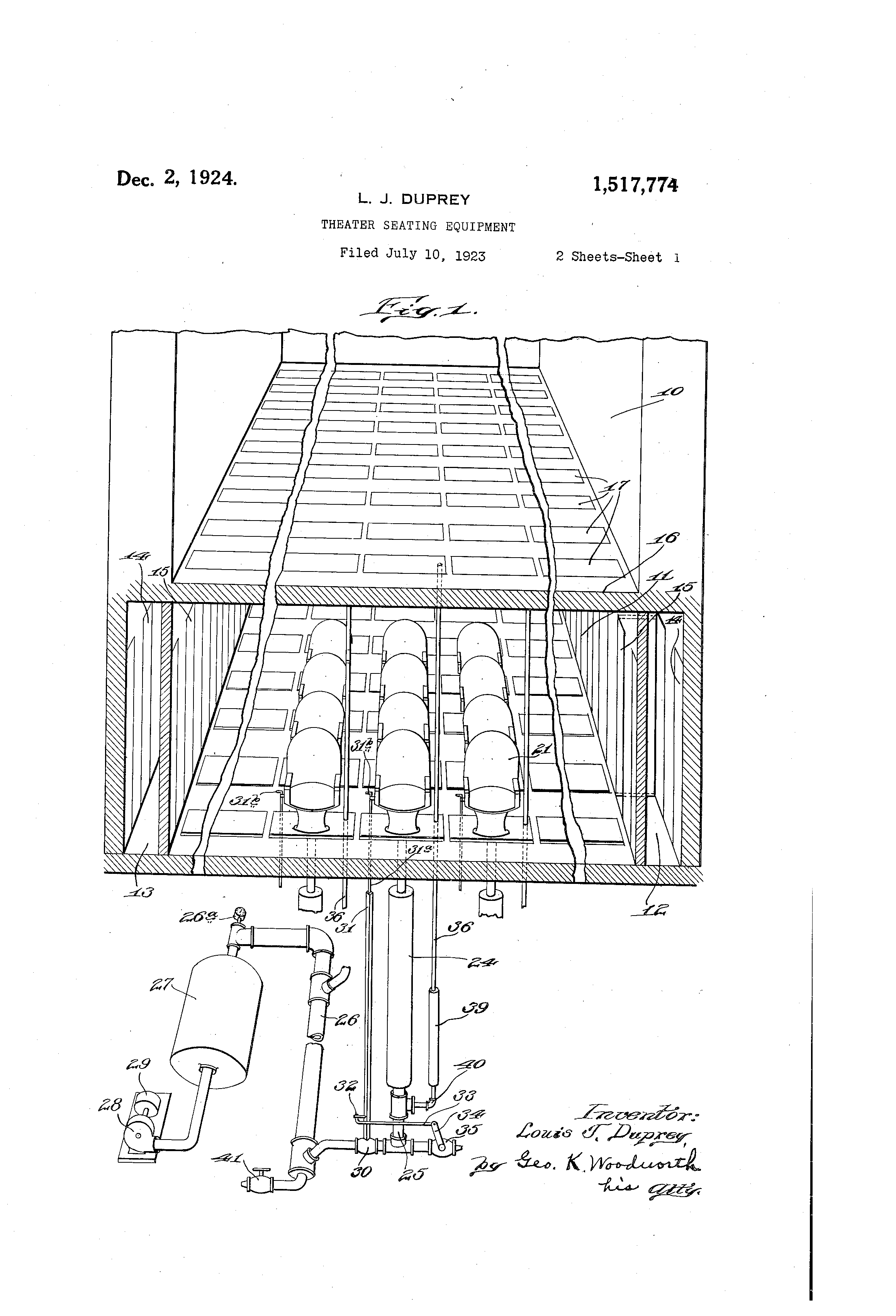 "Theater Seating Equipment" Patent. 