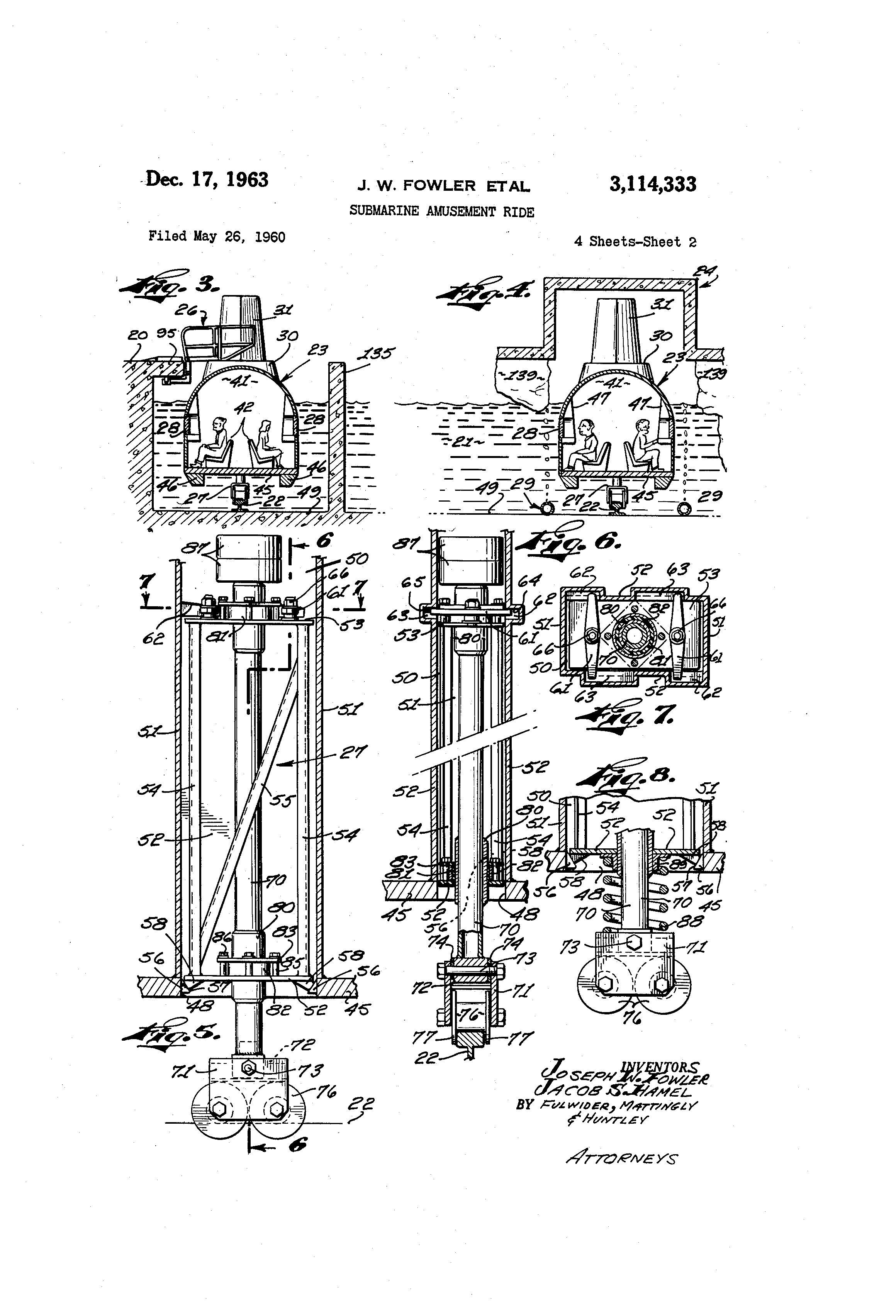 Submarine Amusement Ride Patent Illustration from Google Patents. 