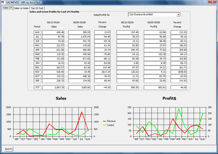 Visual Salesperson Statistics