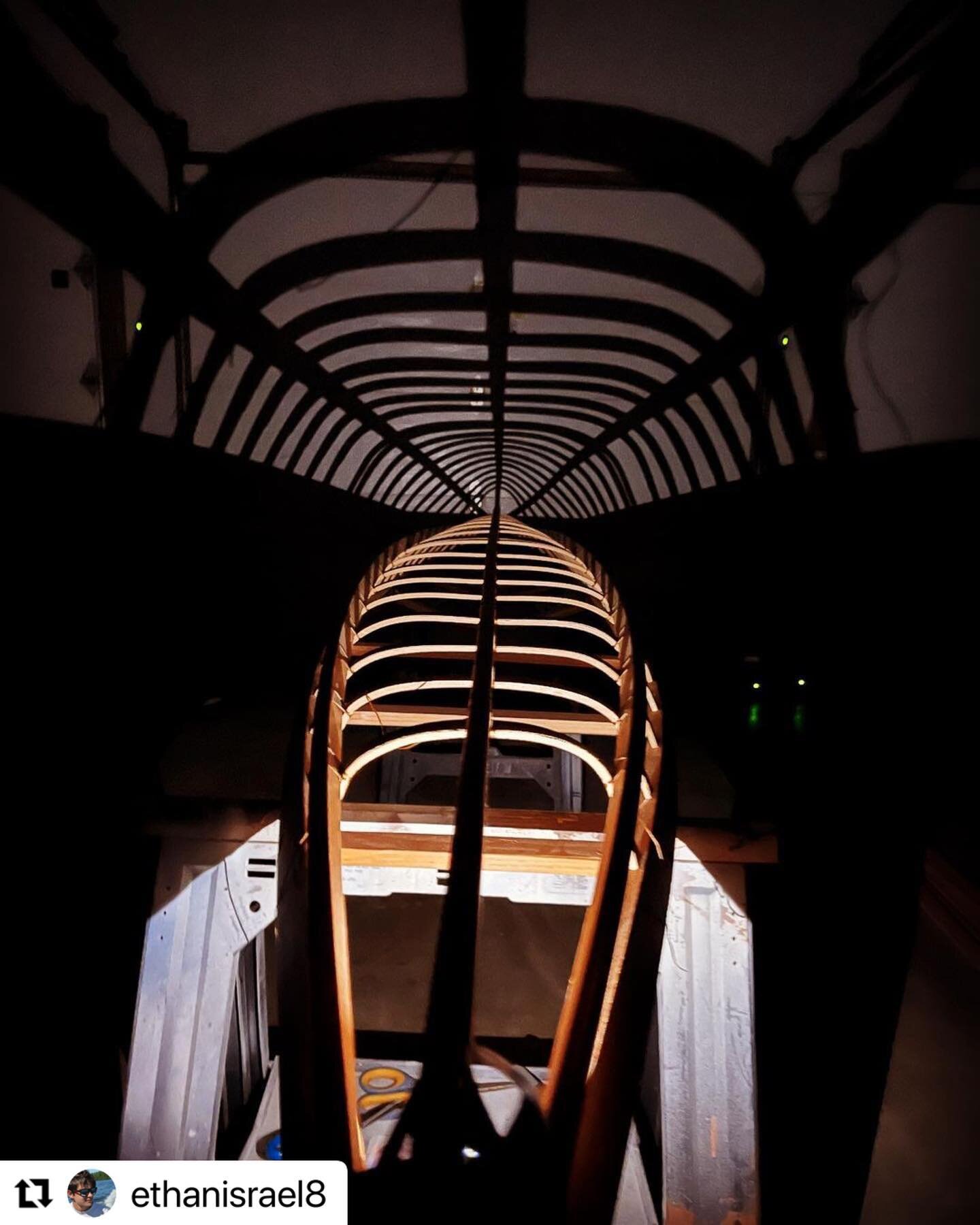 Great job Ethan!  Glad to see some Wisconsin White Oak in a New Jersey kayak.  #kayak #woodenboat #woodenboatbuilding #skinonframekayak #capefalcon #whiteoak #steambending #boatsofinstagram #growninwisconsin