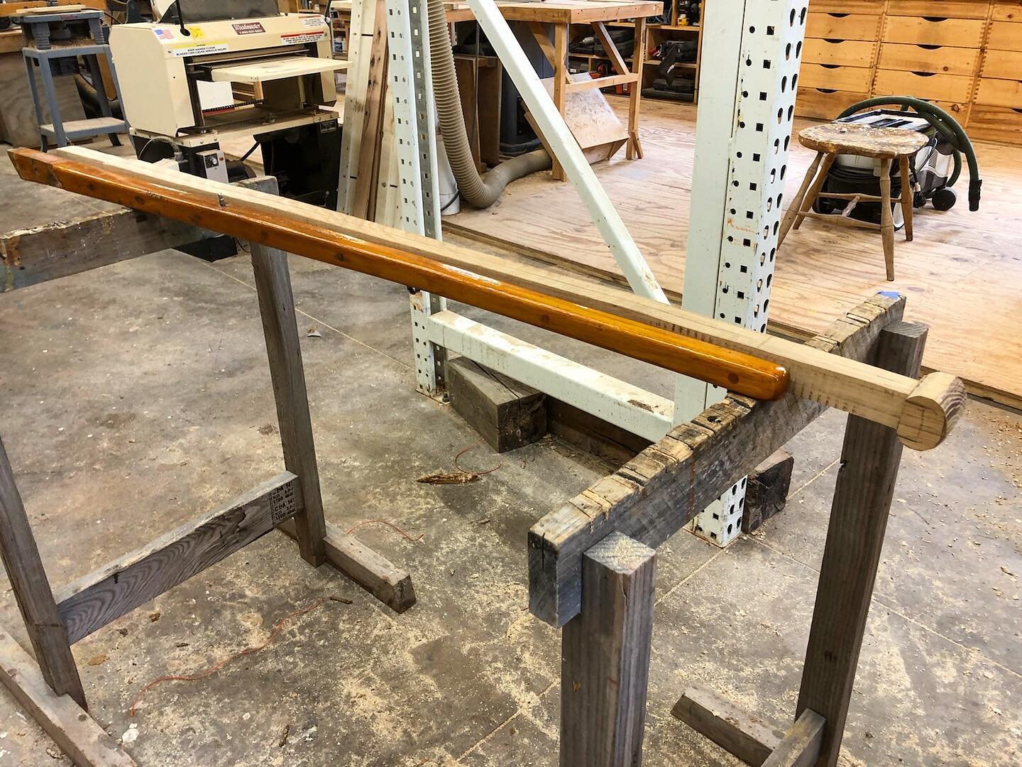 The luxury with shaping a new tiller is that one can easily add a few extra inches and put something special on the tip. #rasputin  #woodenboat #sailing #woodenboatbuilders #rudder #tiller #blacklocust #folkboat