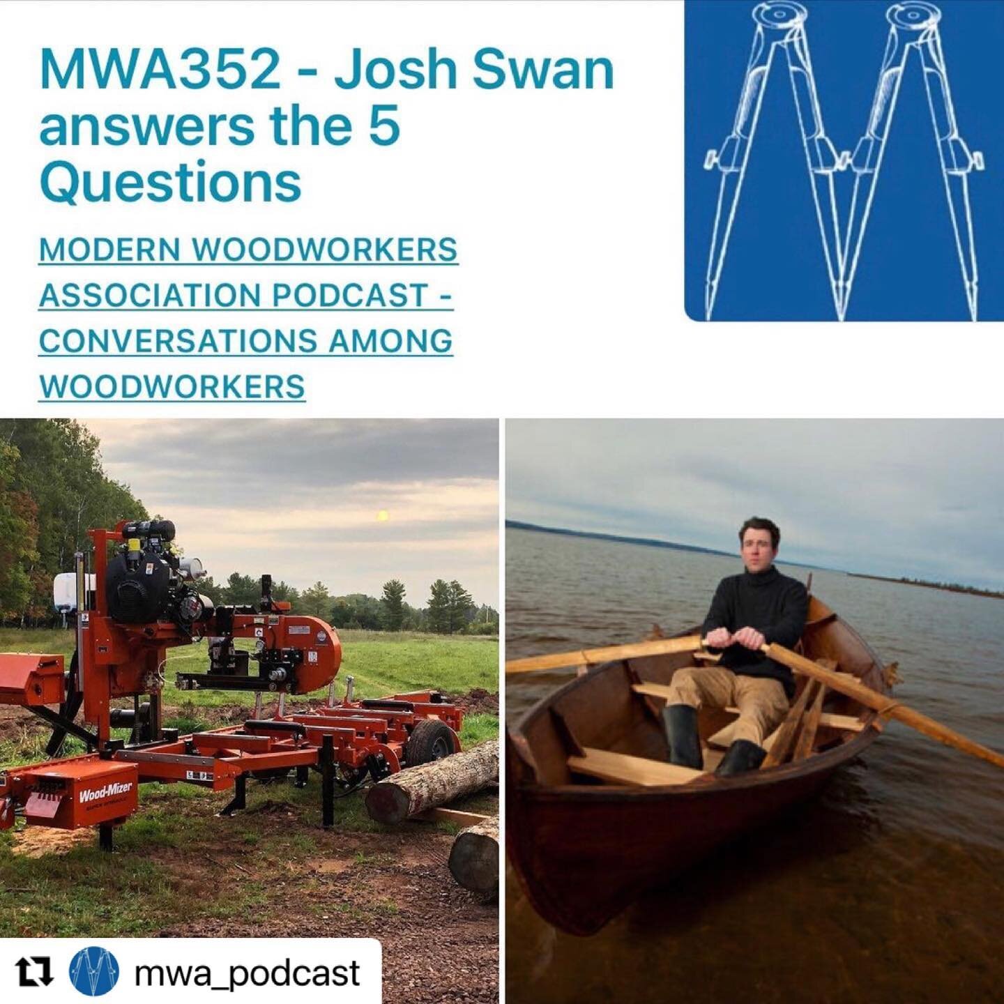 I also answer the five questions posed to all guests by the kind fellas over at  @mwa_podcast .  Spoiler alert!  I get long winded.  Shocking, I know.  #modernwoodworkersassociation #woodworking #woodenboat #pbs #npr