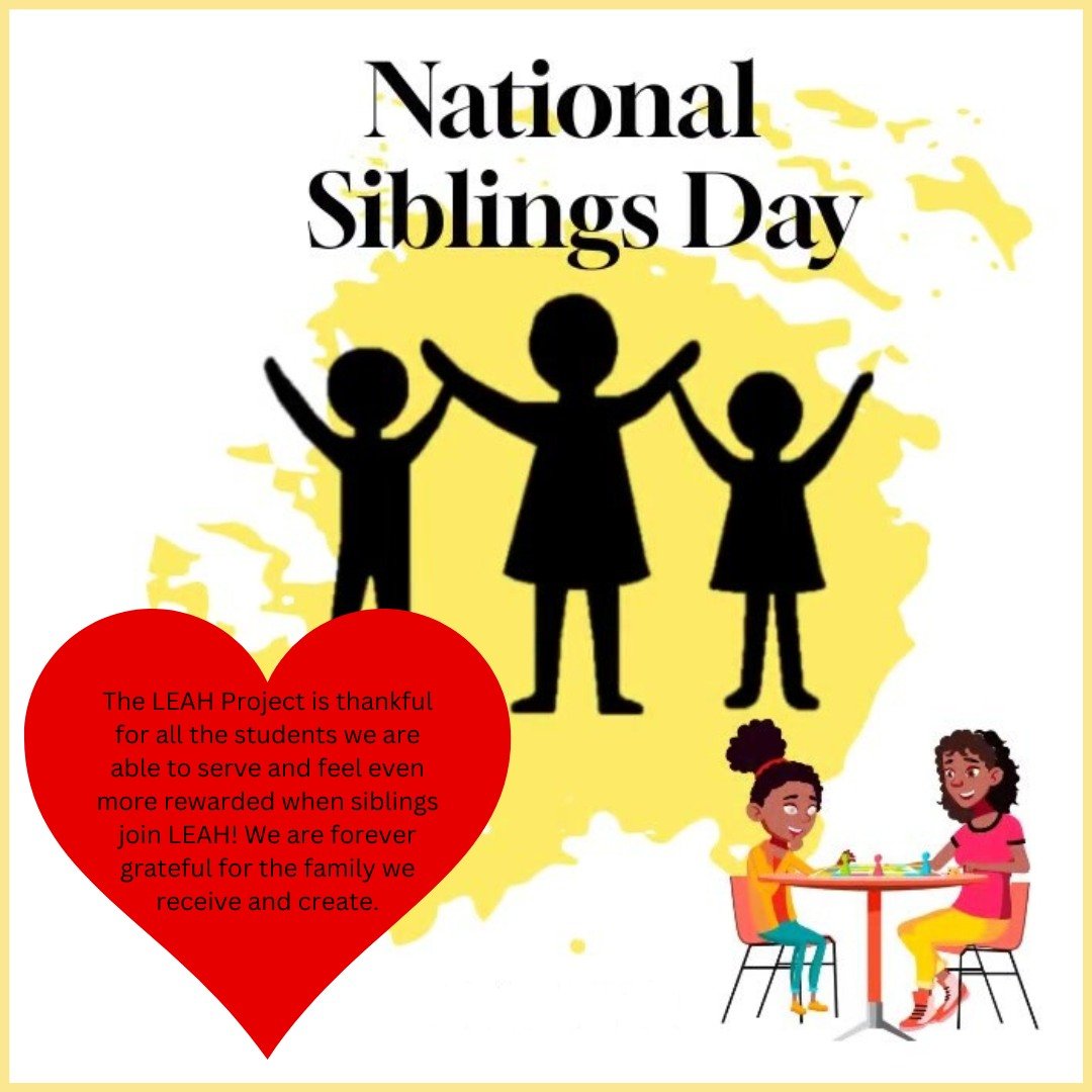 Happy National Sibling Day!

Share your best family moments or drop ❤️❤️ below if your sibling participated in LEAH.

Designed by Eka Clement

#siblings #NationalSiblingDay #family #FamiLEAH
