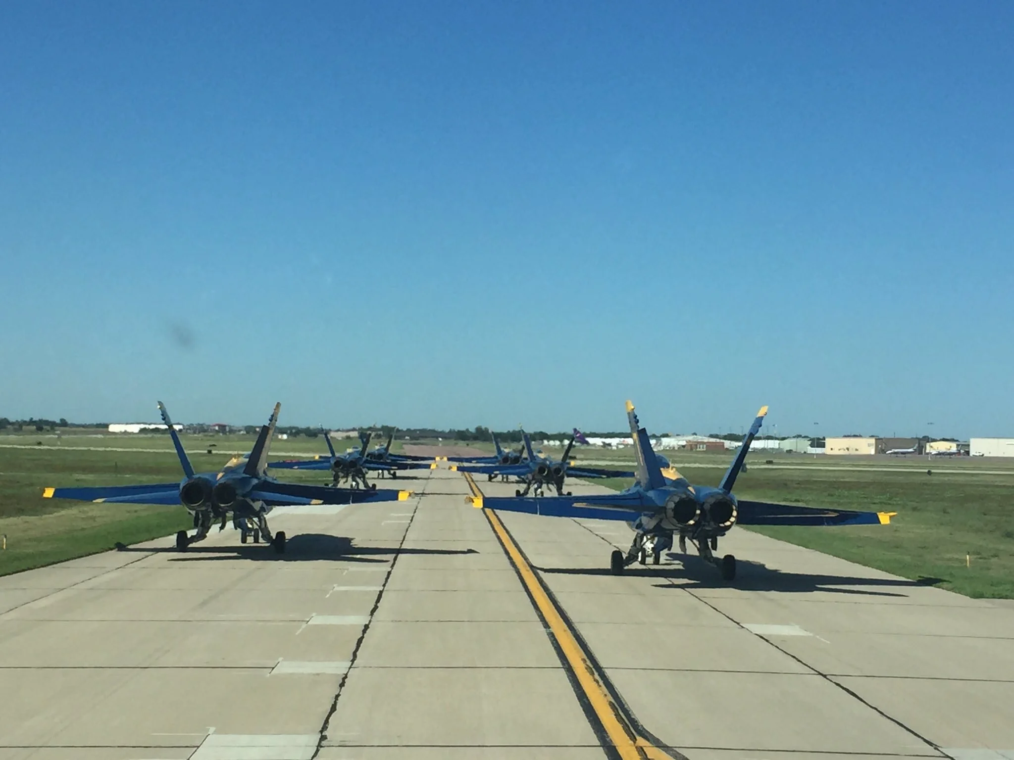 Fat Albert waits in line to depart Sioux Falls, South Dakota behind the Delta formation. Photo courtesy of Captain Katie Higgins.