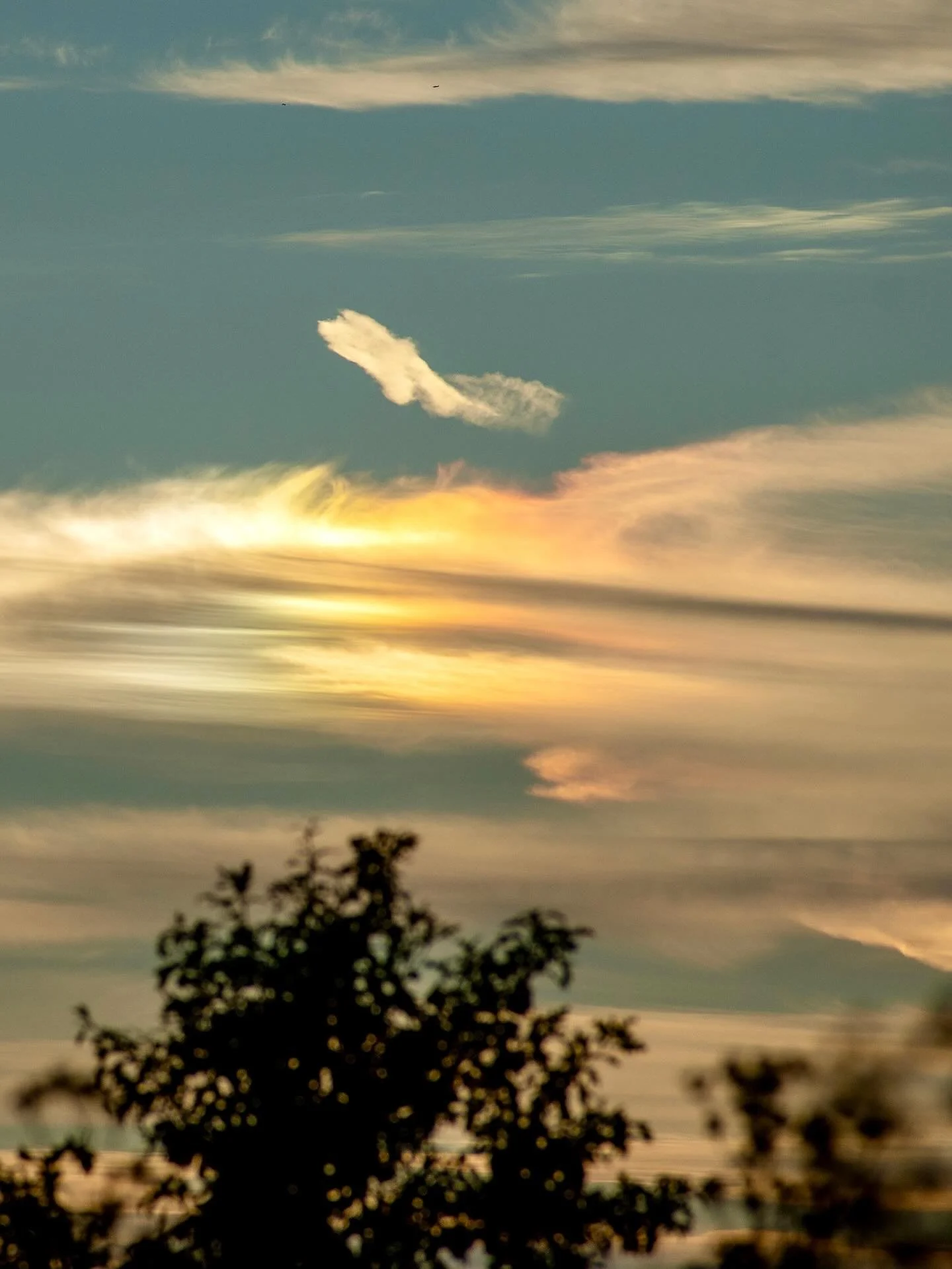 Mother Nature is magical ✨
📷 of the sunset last night 
#cloudiridescence #irisation #sunsetoftheday #mothernaturephotography
