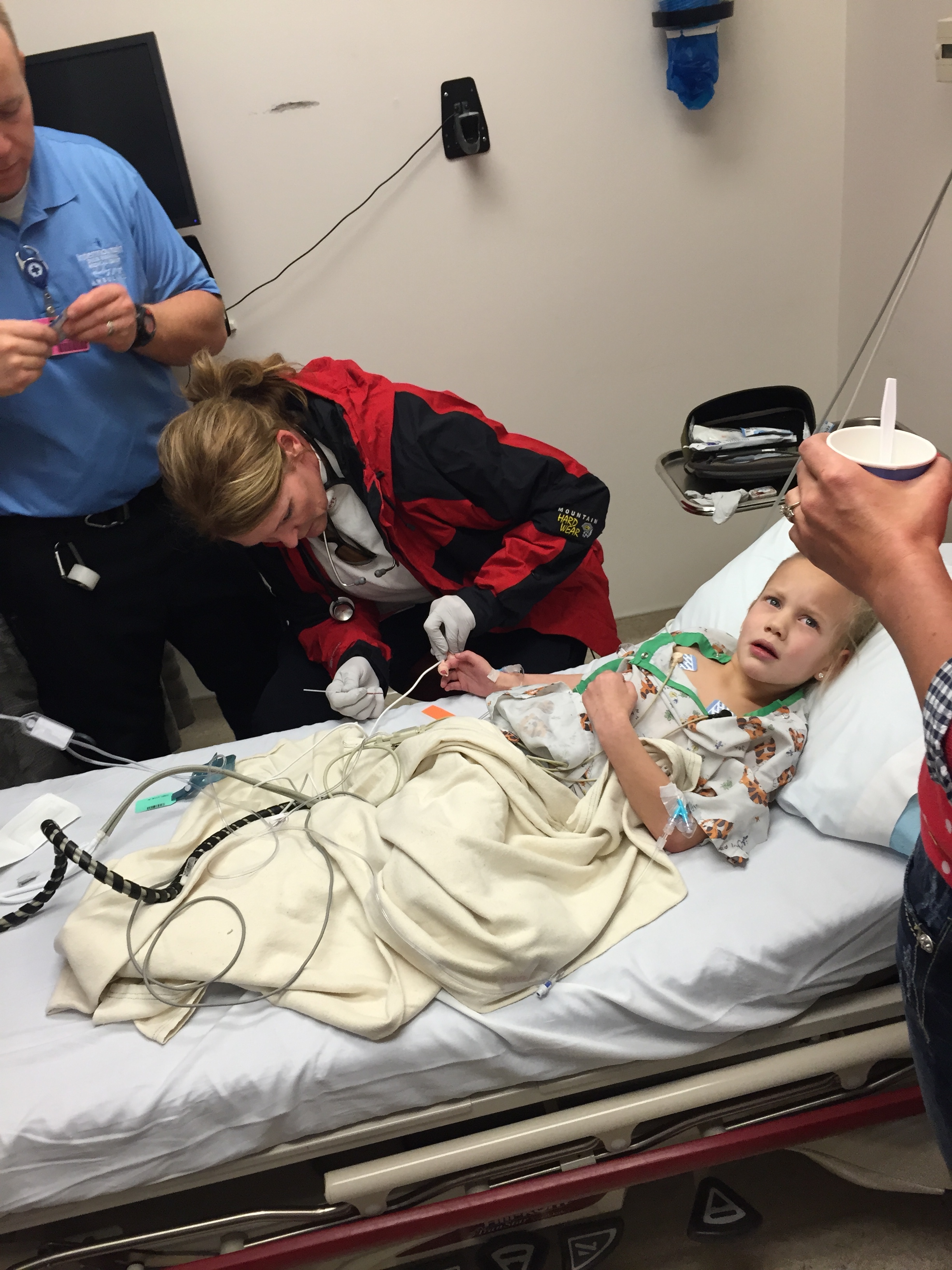 Getting ready for LifeFlight. Fluids going, waiting for insulin drip.