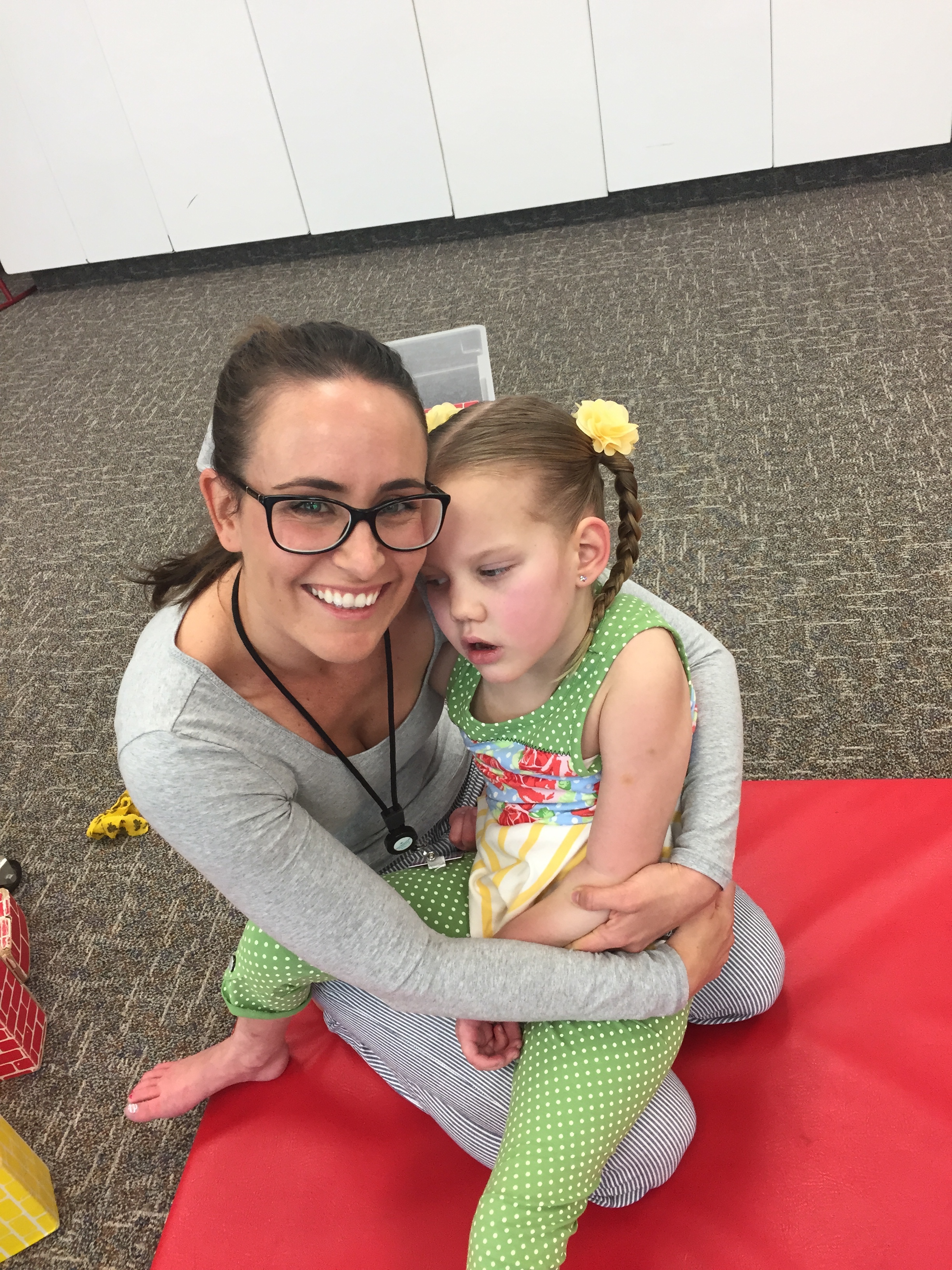 We didn't get a picture with all the therapists, but was happy to see this picture of Kycie and one of her Physical Therapist Amie. She usually worked weekends with Kycie when dad was at the hospital. She always pushed Kycie to improve with love and determination. 
