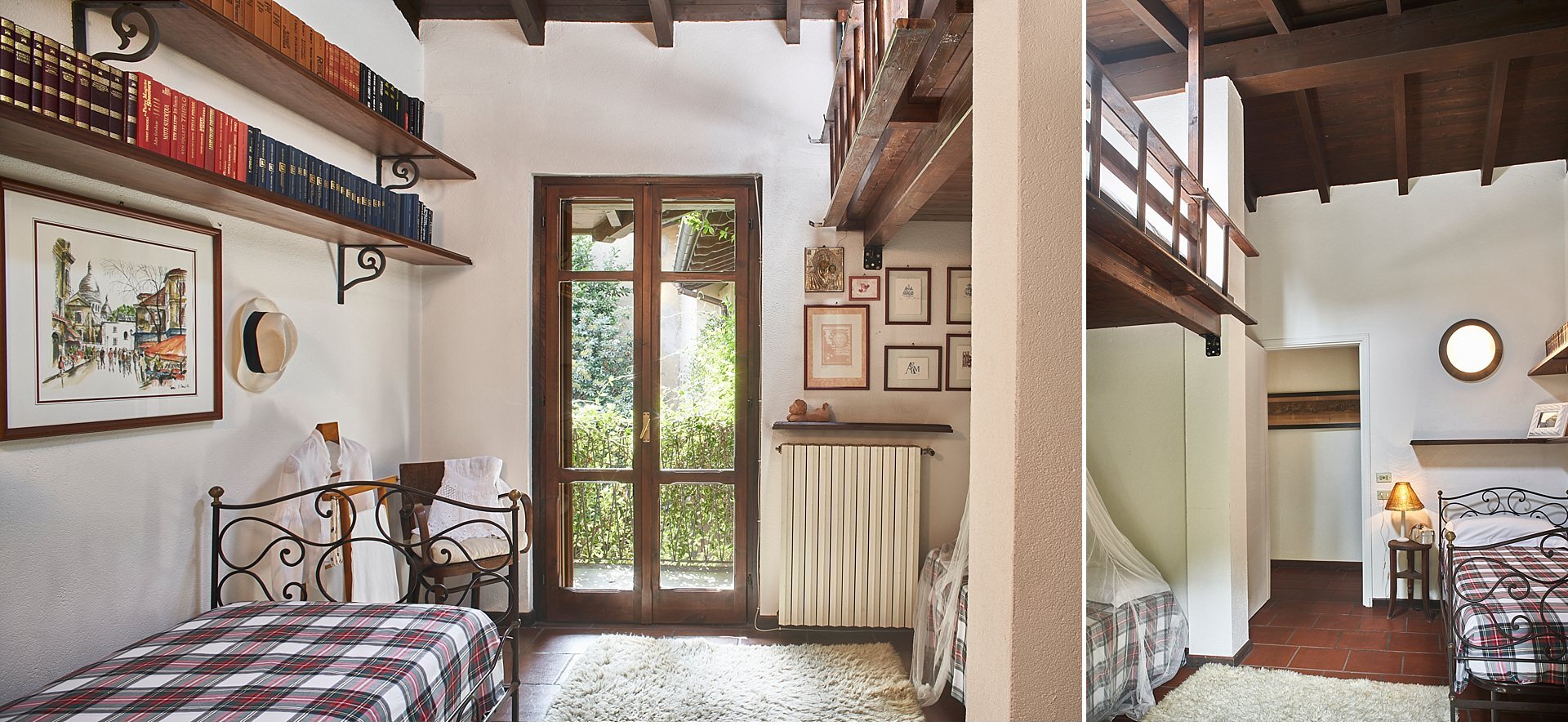  Restored cottage in the Ticino Valley, near Arona in Lake Maggiore. Precious pieces of furniture for this holiday home on the outskirts of Milan, between Varese and Novara. A well-kept garden overlooking the valley and a swimming pool complete this 