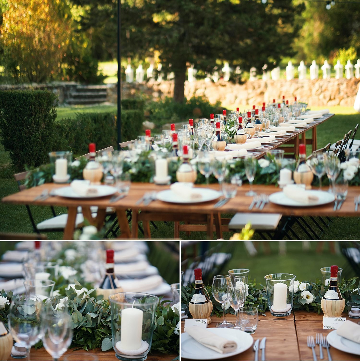  Elegante matrimonio in Toscana nel giardino di una villa Cini ad Arezzo - Immortalate il vostro giorno speciale con questa splendida foto di un matrimonio incantevole in una delle più belle ville toscane. La cerimonia nel giardino sottolinea l'atmos