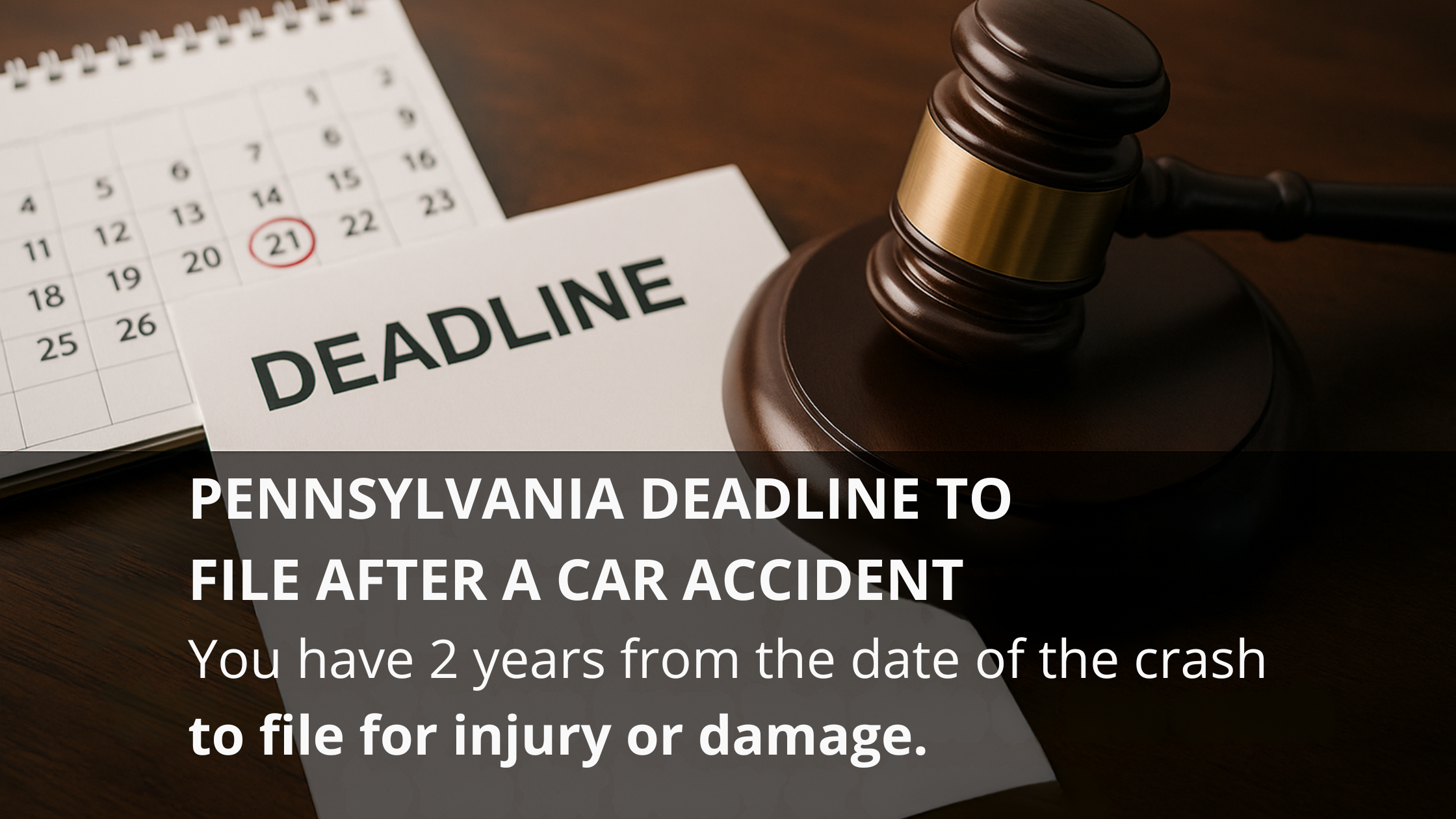 Understanding the Statute of Limitations for Car & Motor Vehicle Accidents in Pennsylvania