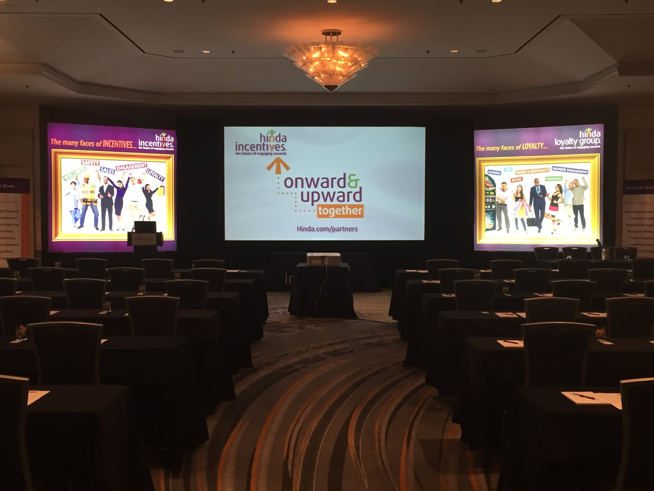 Monday's setup in the Gold Room all ready for the summit to begin!