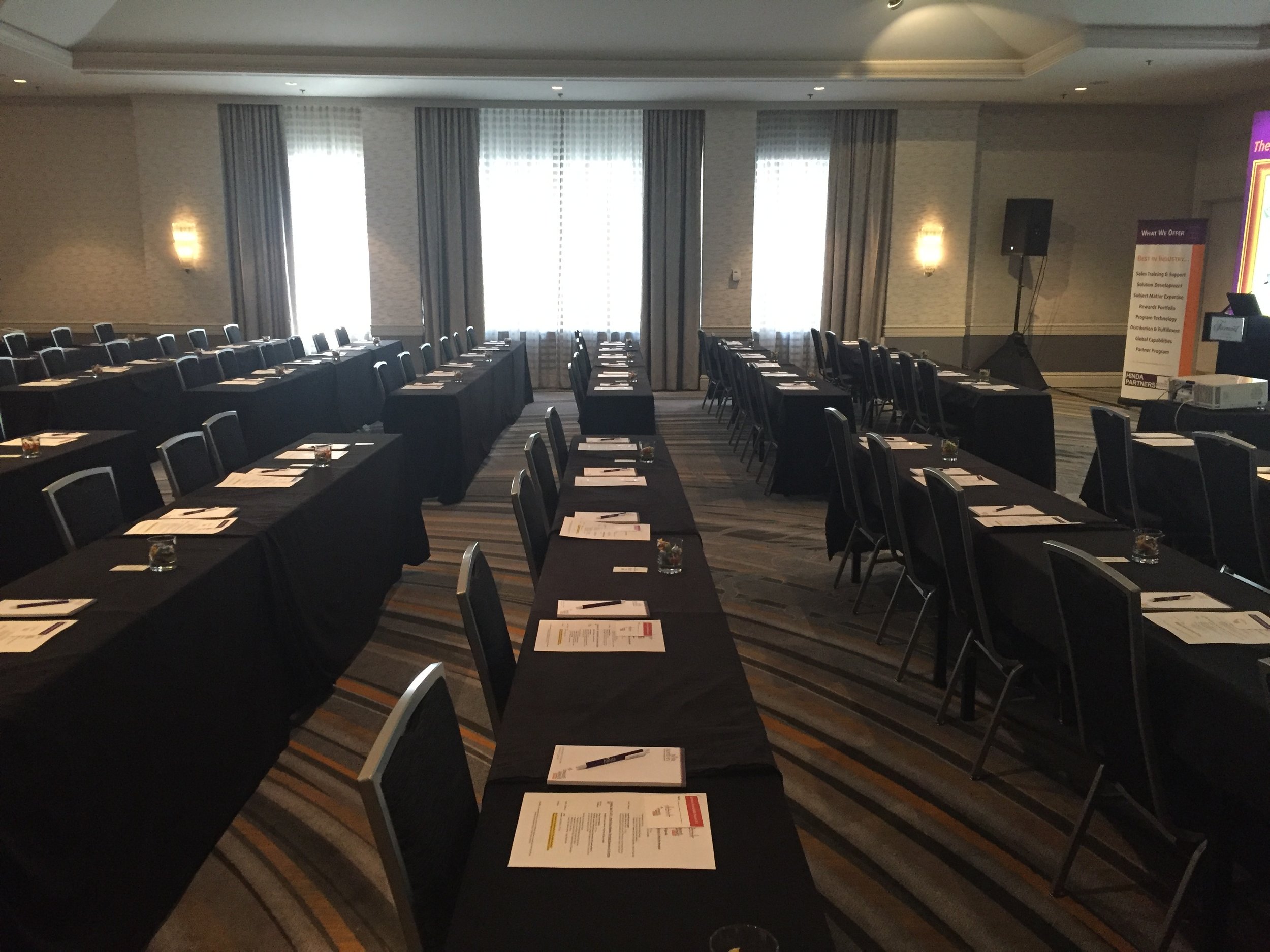 The calm before the storm. Everything ready for our summit guests and participants to arrive. 