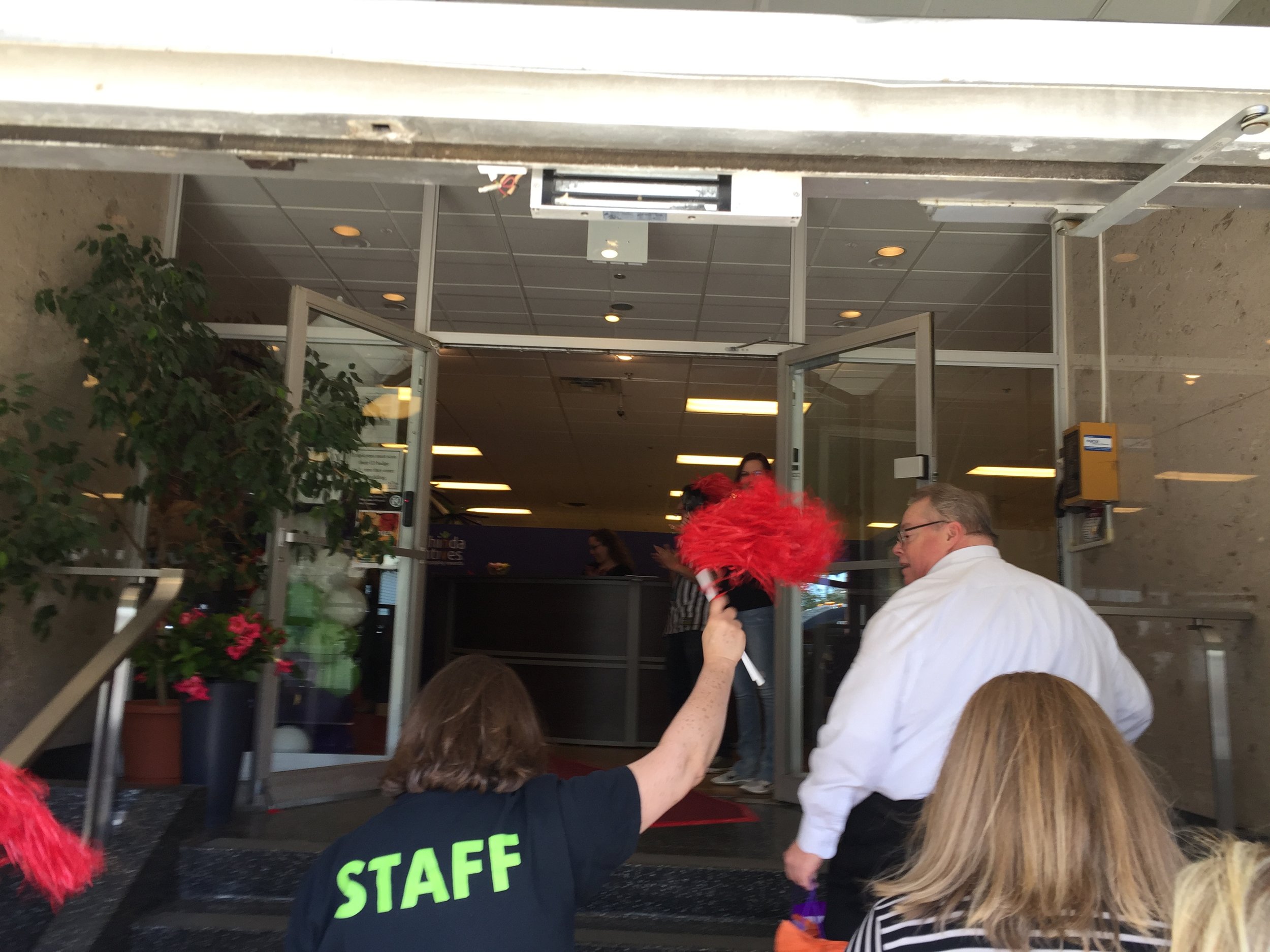 Hinda and our Partner Summit guests arriving back at Hinda HQ for an afternoon of hands-on activities.