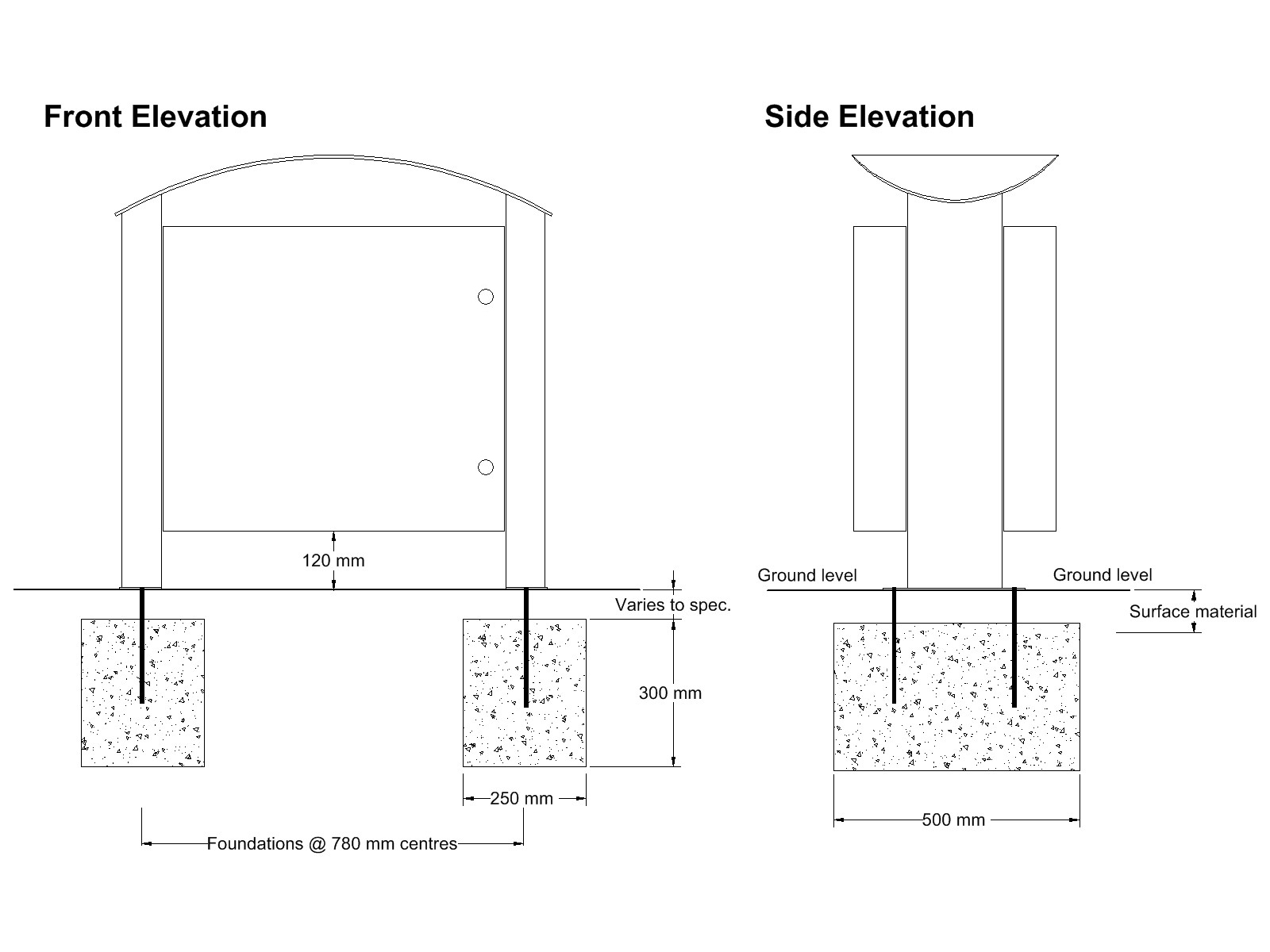 Ellipse surface fixing IMPORTANT Please download data sheet for full installation, operation and maintenance liability guidelines FOUNDATION AND FIXINGS MUST BE TO OWN ENGINEERS FINAL SPECIFICATION AND APPROVAL