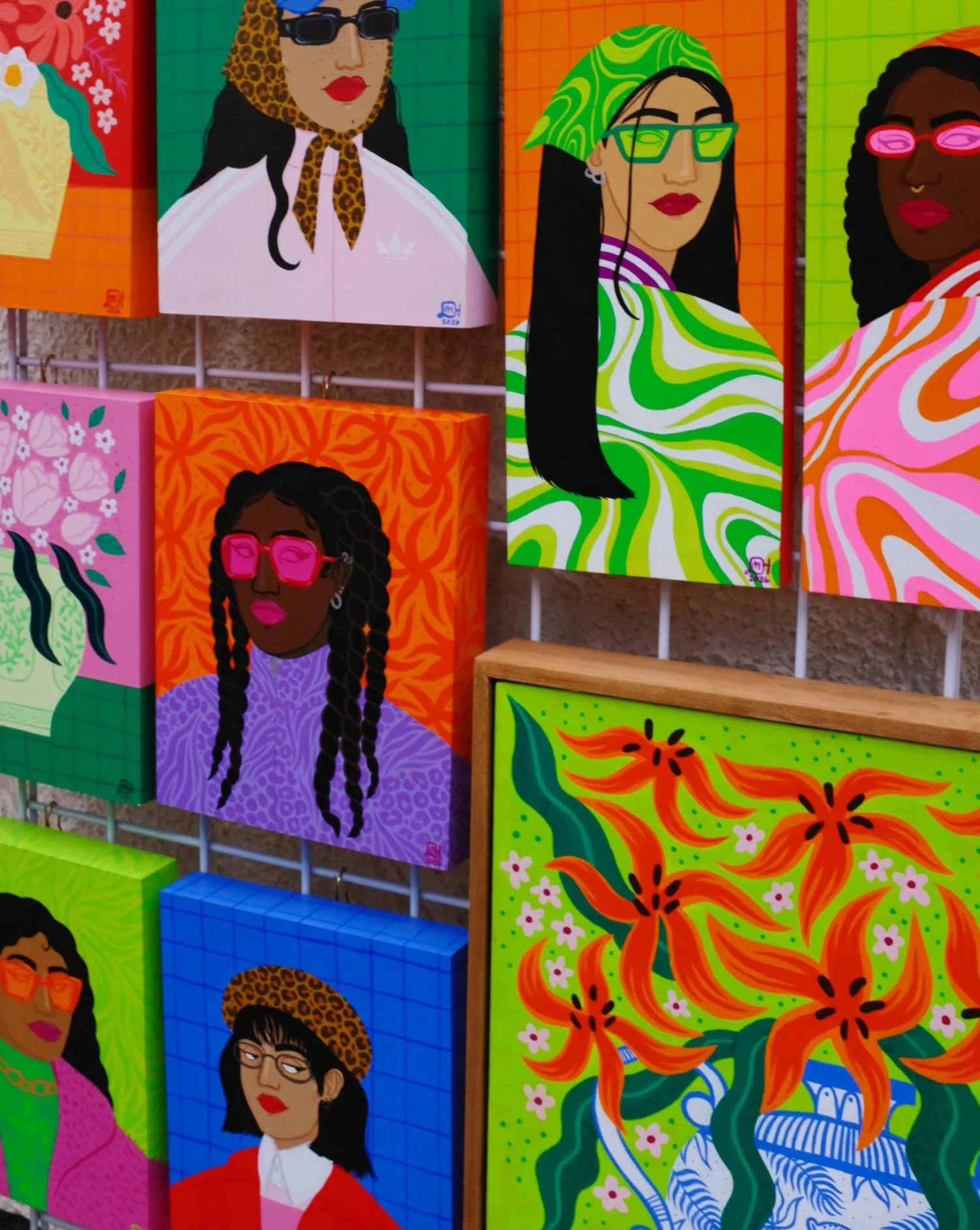 Picture day for my ladies! I&rsquo;ve said goodbye to some of these painting pals, but I&rsquo;m excited to create more work this summer &ndash; catch me at @powderhornart in August 1-2! My family is coming from California so it&rsquo;ll be an extra 