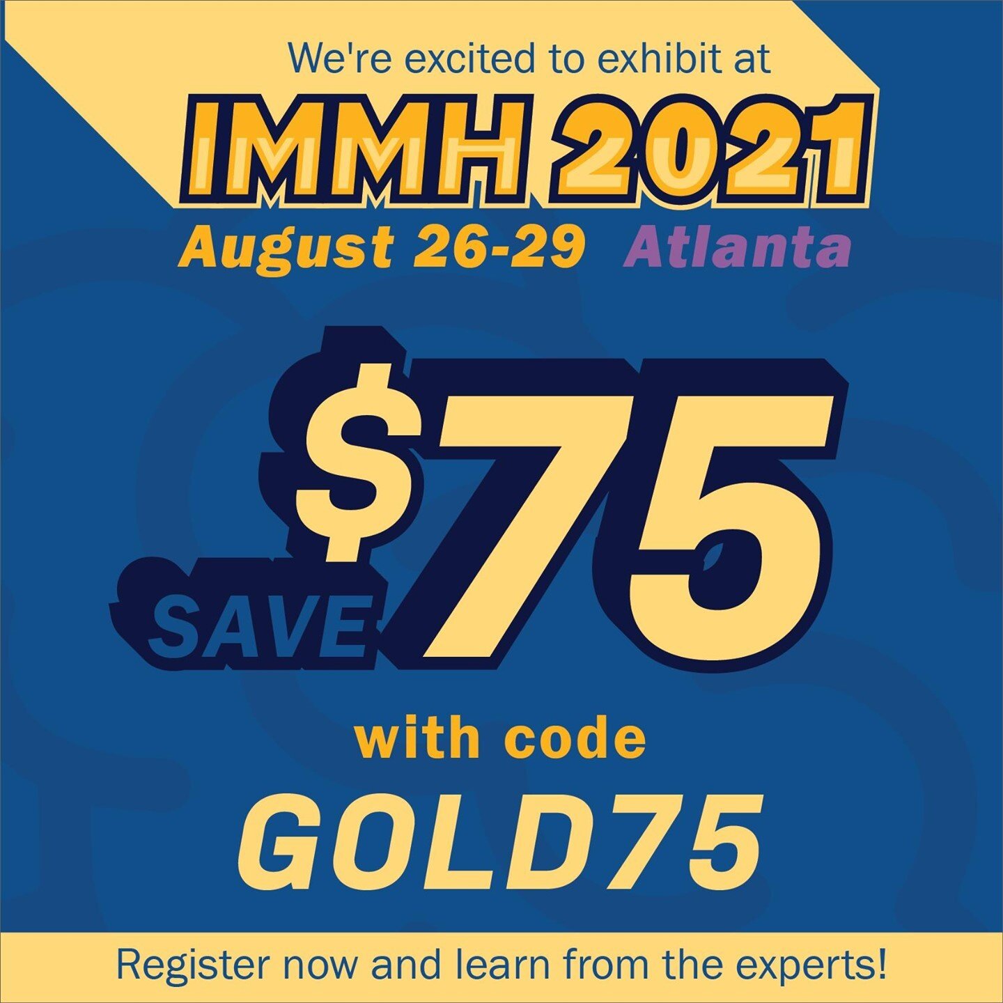We&rsquo;re exhibiting! Join us this year in Atlanta or live online for the 12th Annual Integrative Medicine for Mental Health Conference. Register by June 30th and automatically save $100 off your registration by signing up early &ndash; plus, use promo code GOLD75 for an extra $75 off! https://loom.ly/ZNvP3FA #integrativemedicine #integrativehealth #integrativenutrition #mentalhealth #healthconference #physician #doctors #medicine #cme #nutrition #chiropractic #medicalconference #naturopathic #medicine #practitioner #naturopathicmedicine #naturopathicdoctor #immhconference #integrativepsychiatry #functionalmedicine #hollistichealth #healthcoach #acupuncture
