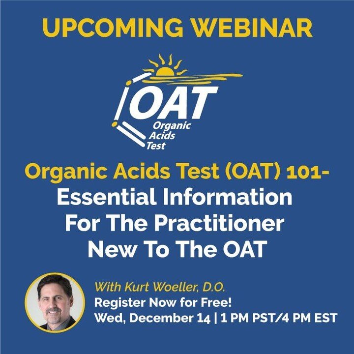 The Organic Acids Test measures various compounds that provide insight into #candida overgrowth, #bacterialinfections, #oxalate, mitochondrial dysfunction, neurotransmitter imbalances and more. Learn fundamental concepts of the OAT in this free webin