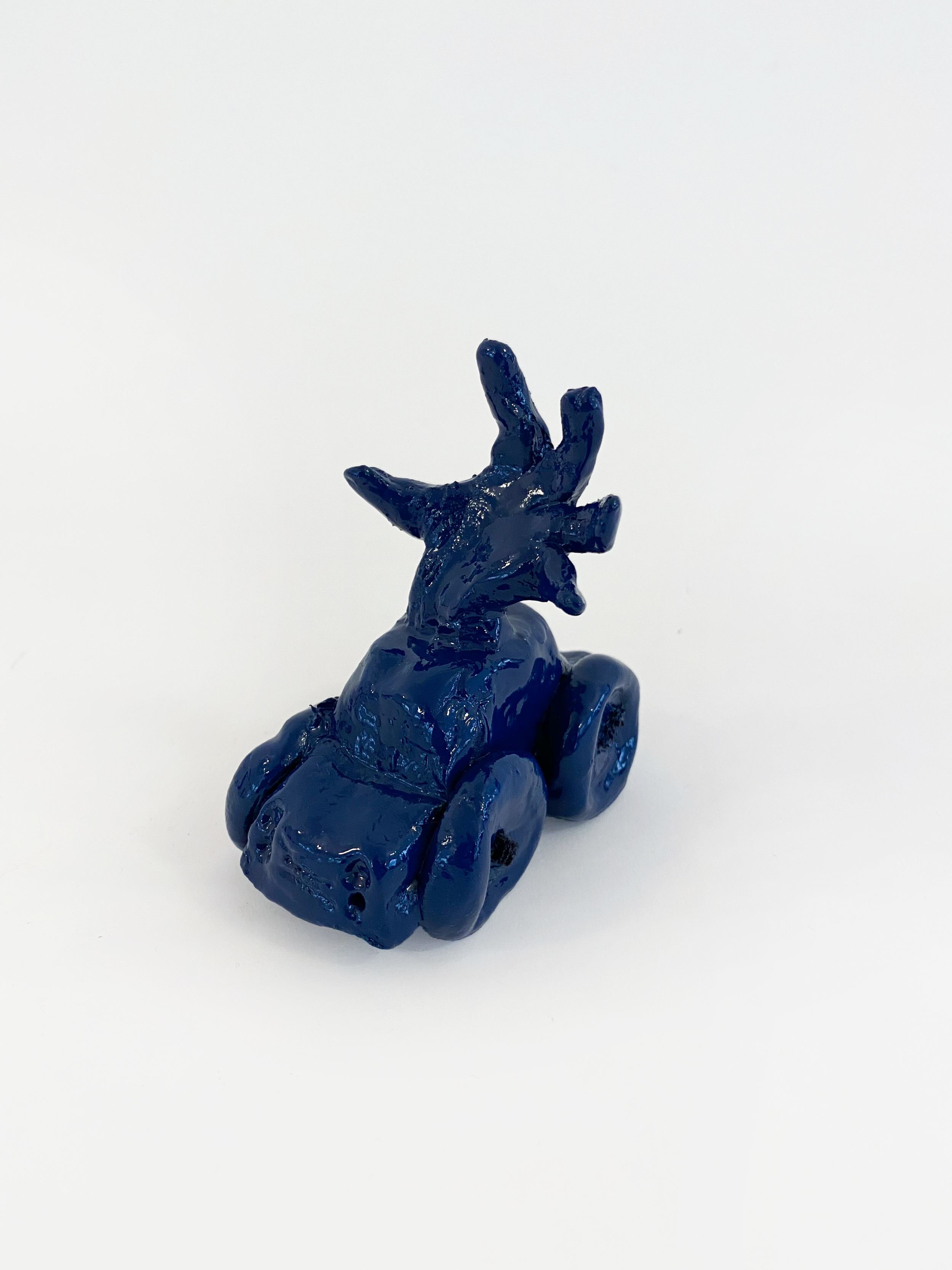   Blue Car with Hand , 2020, enamel on air-drying clay, 4” x 5” x 2.5” 