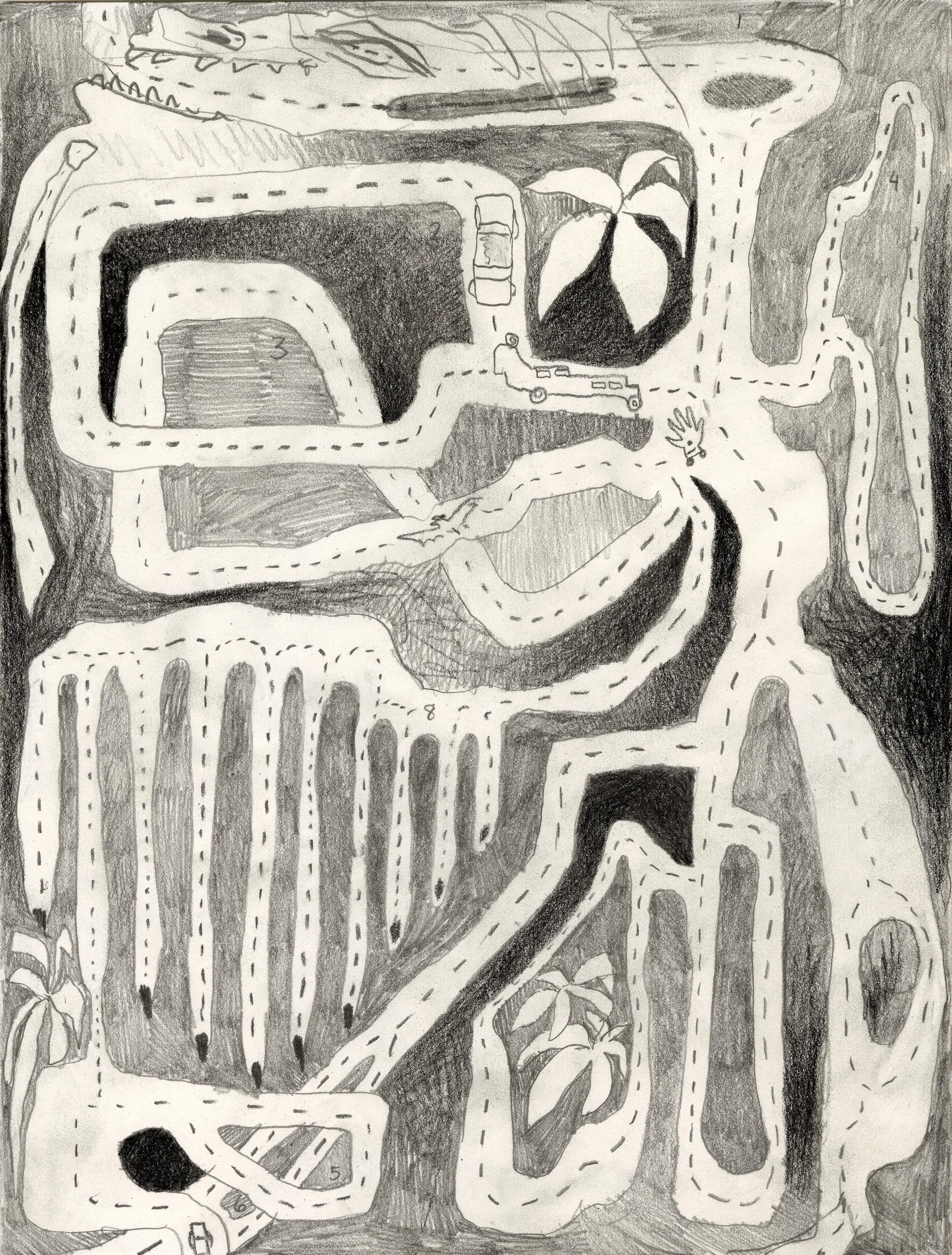 Good Eater , 2025, graphite and colored pencil on paper, 12” x 9”