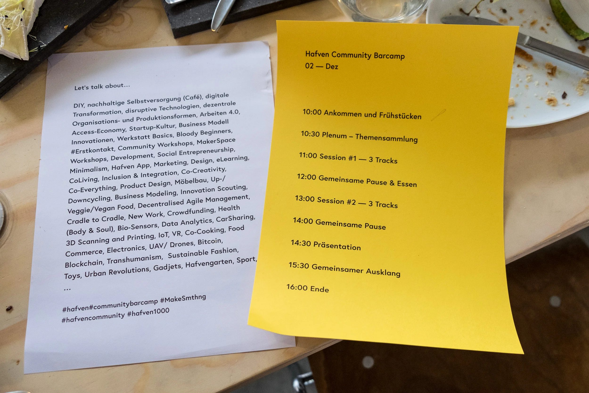Der ambitionierte Zeitplan für den Ablauf des Barcamps wurde natürlich gerissen