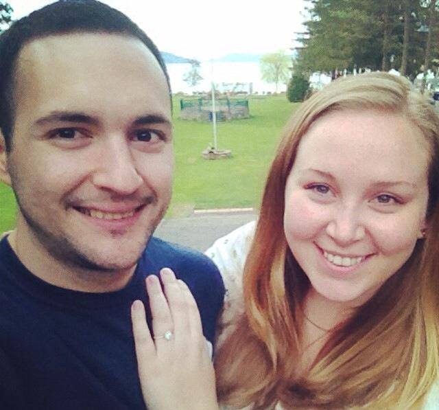 Just two kids who just got engaged and decided to take a pretty low quality selfie.