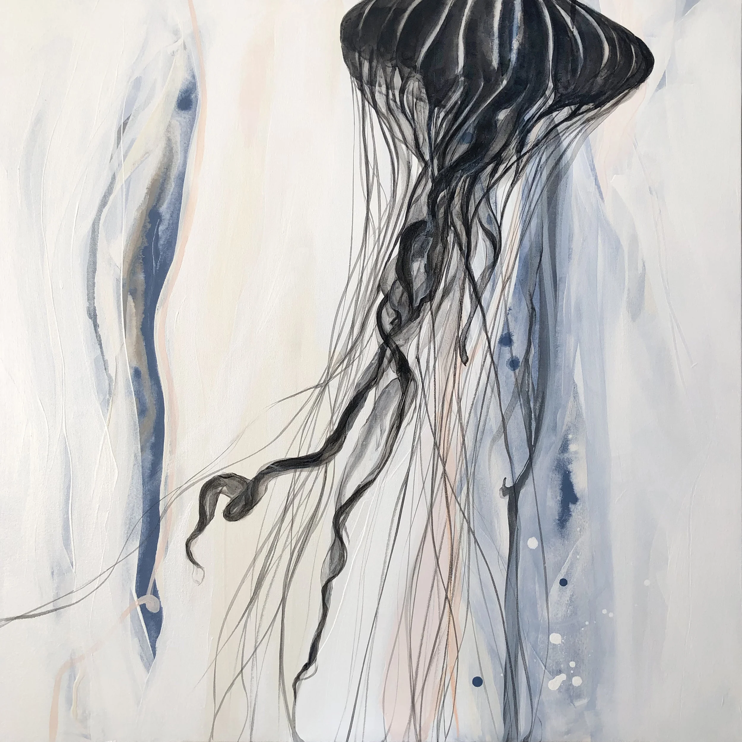“Entangled” Mixed Media on Canvas, 36x36x1.5,” AVAILABLE at Gallery Vibe