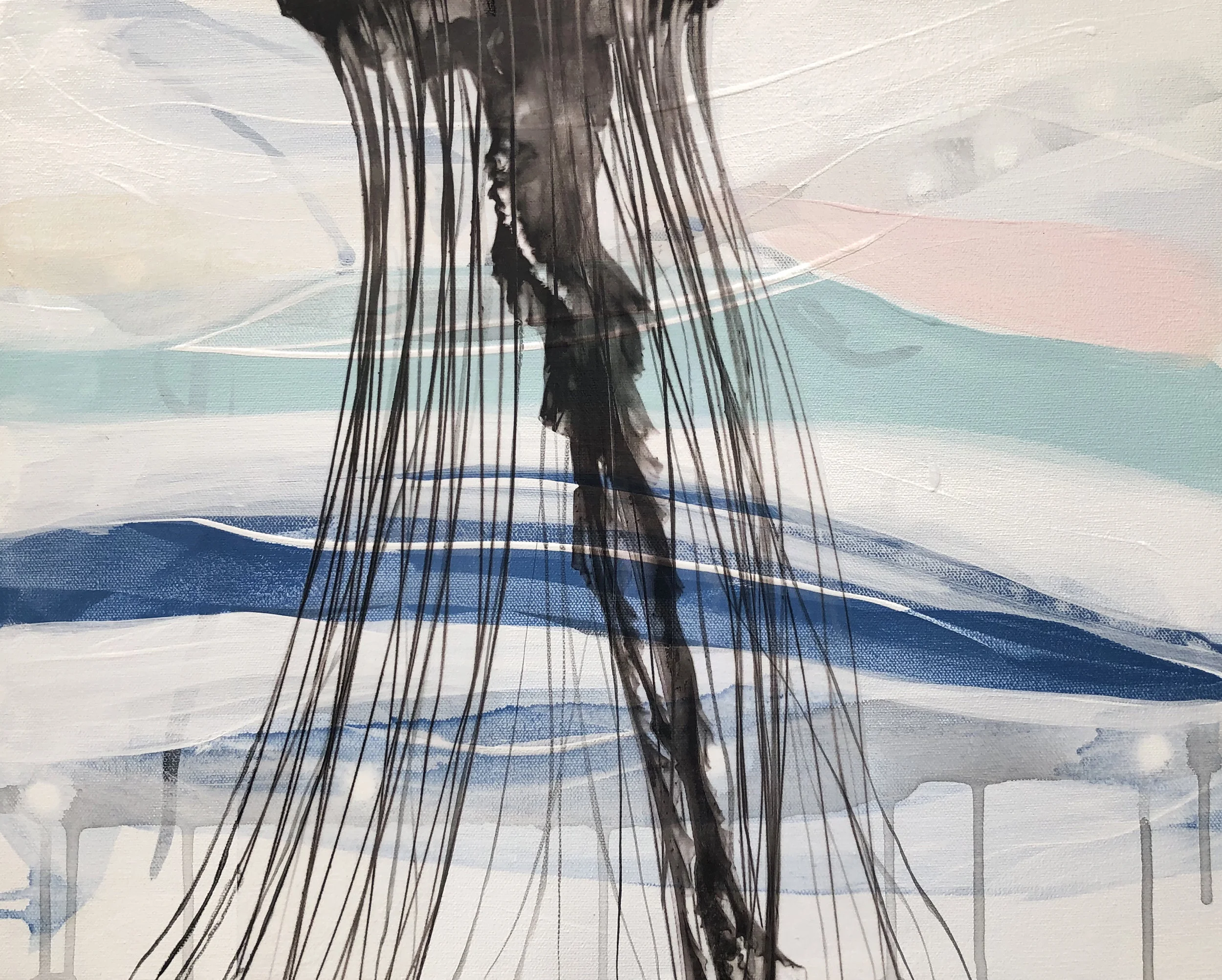 “Afloat” Mixed Media on Canvas, 16x20x1.5,” AVAILABLE in Studio