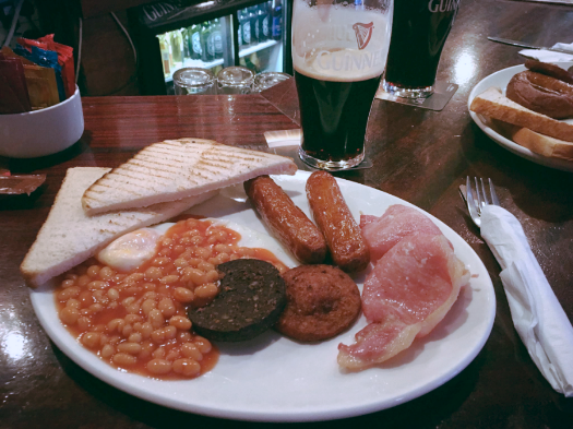 One of my fondest memories in Ireland was stopping into The Boar's Head on Capel Street in Dublin. It was Christmas Eve, and almost nothing was open, but we managed to convince the owner to let us in early to enjoy a traditional Irish breakfast (stout and all). 