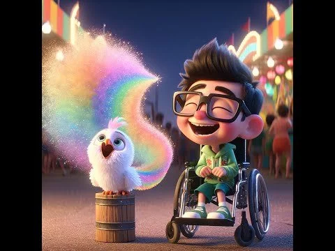 Poppy, the rainbow farting bird