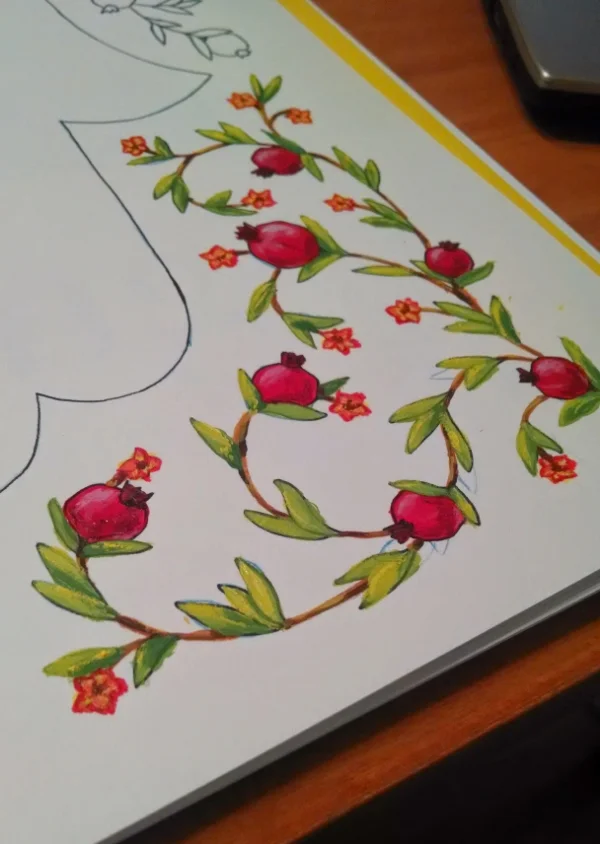  A paint study in acrylics on paper before attempting the final product. 