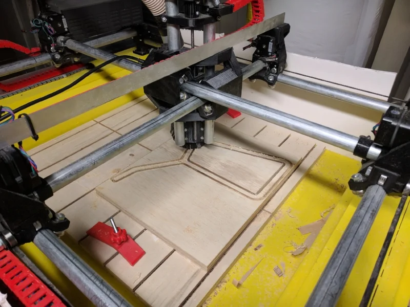  Cutting the chair pieces on my DIY CNC router. 