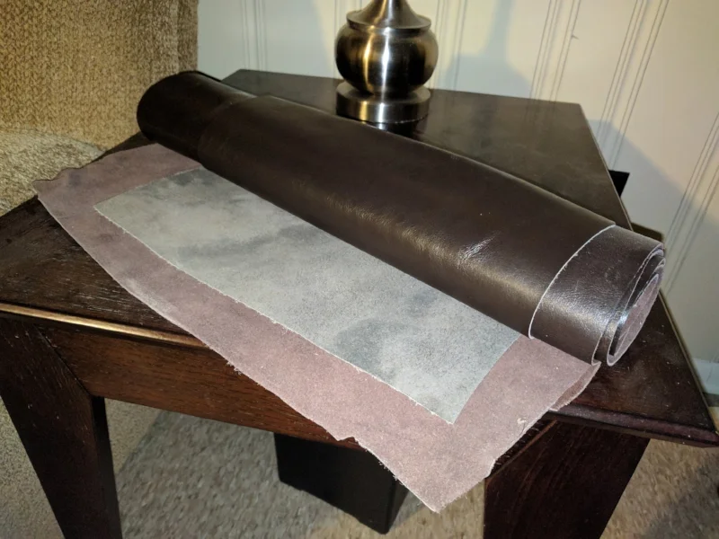  A roll of leather that I have been hoarding for a while knowing it would come in handy one day. &nbsp;It was rescued off a couch that was going in the dumpster. 