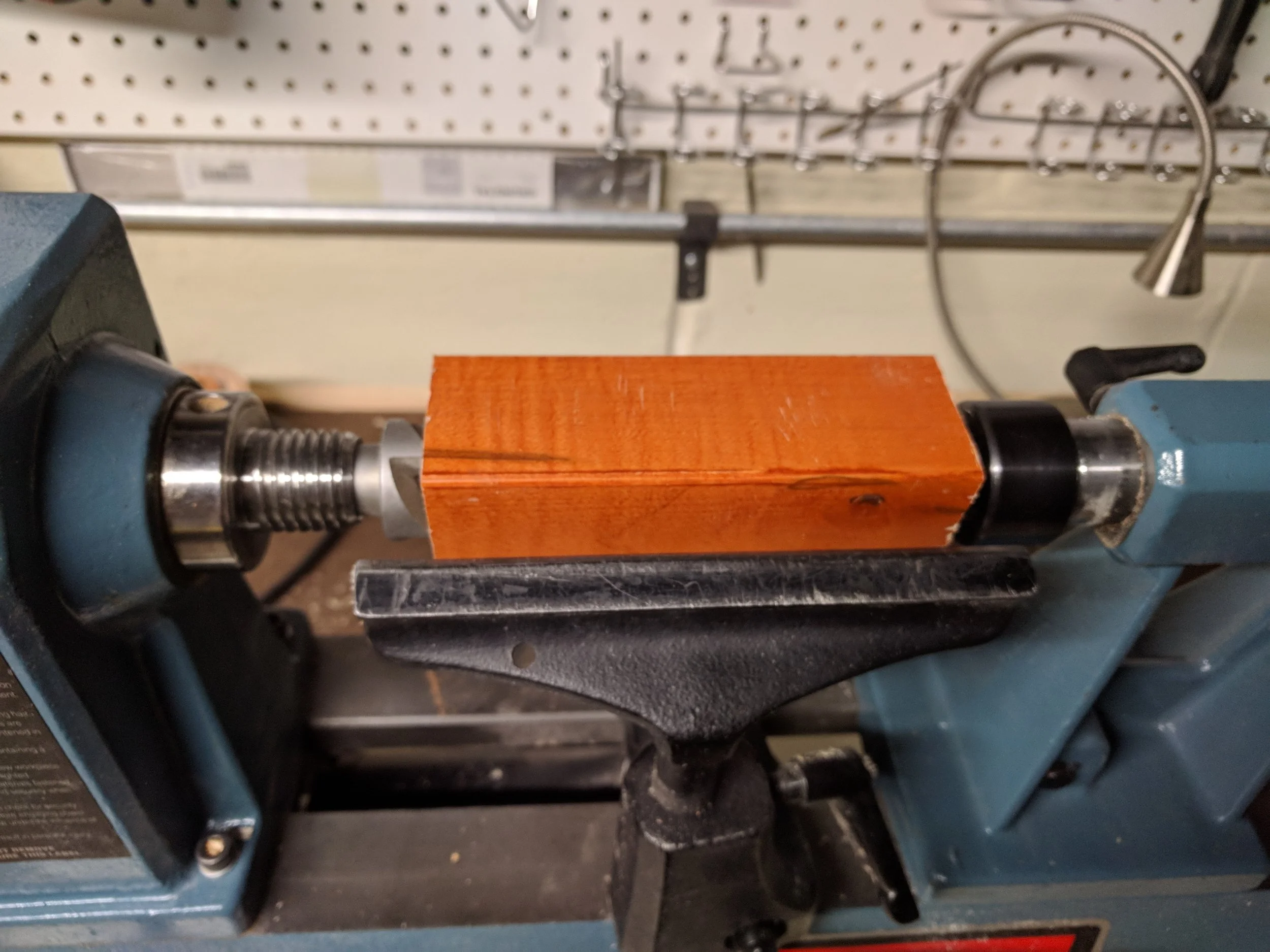 The wood I am using for this handle is an old maple table leg that has some curl in it.