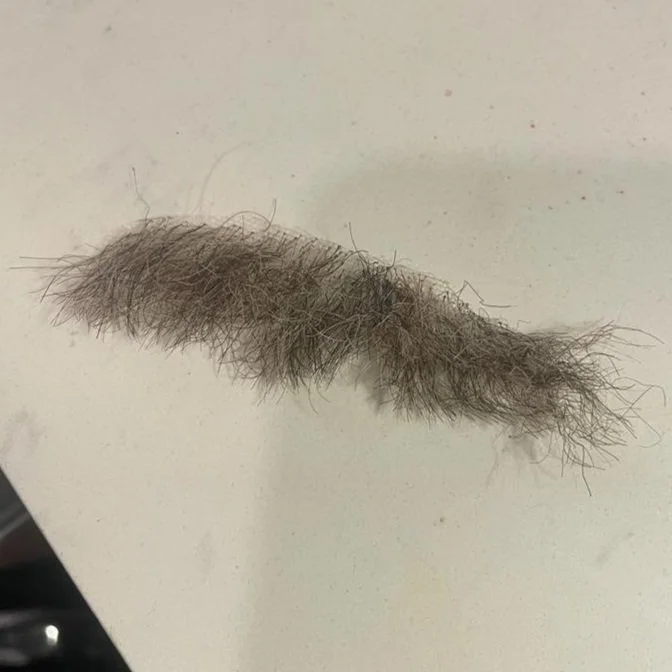 Lace mustache post curling
