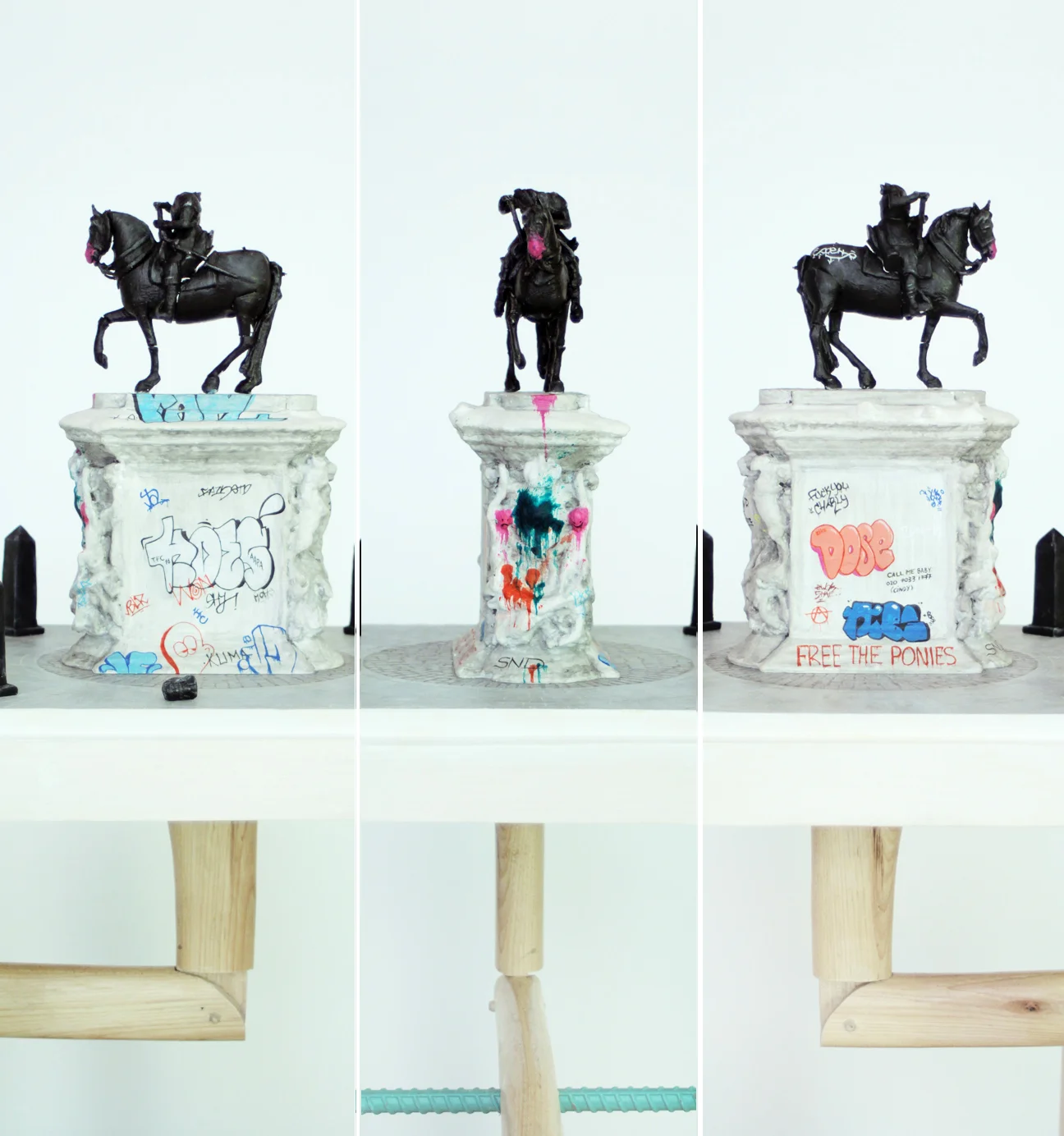 Power Only Exists If You Accept It, 3D printed sculpture, paint, wood, 12 x 12 x 60 inches, 2016