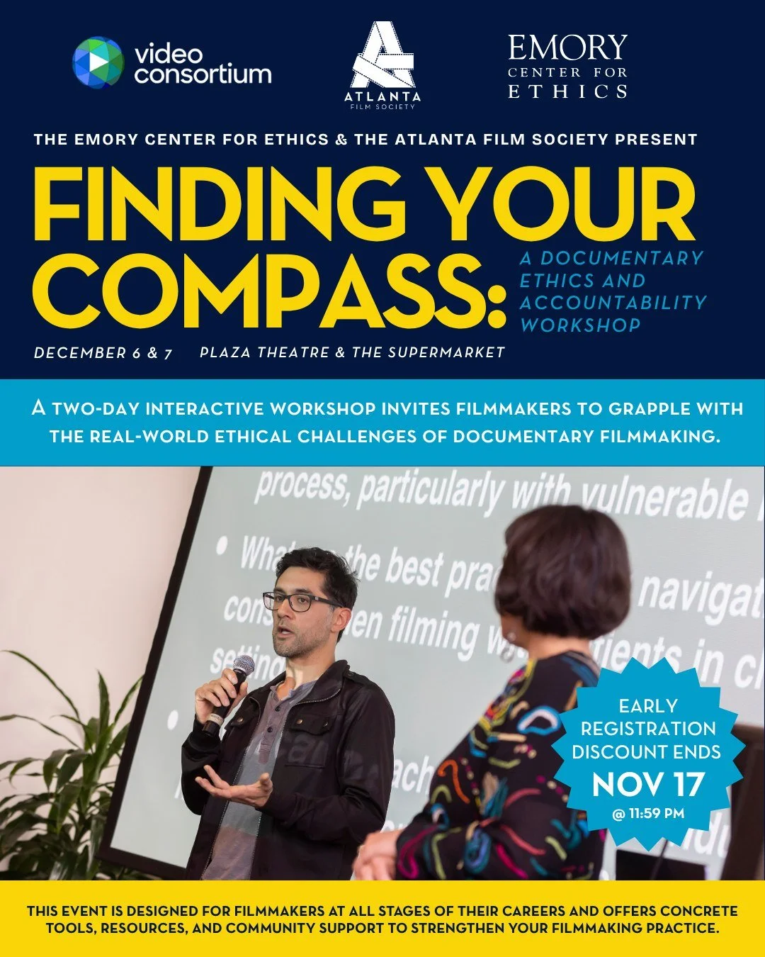 Early Bird Discount Expires Tonight! 🚨 Finding Your Compass: A Documentary Ethics and Accountability Workshop on December 6th and 7th invites filmmakers to grapple with the real-world ethical challenges of documentary filmmaking.  Here are the pheno