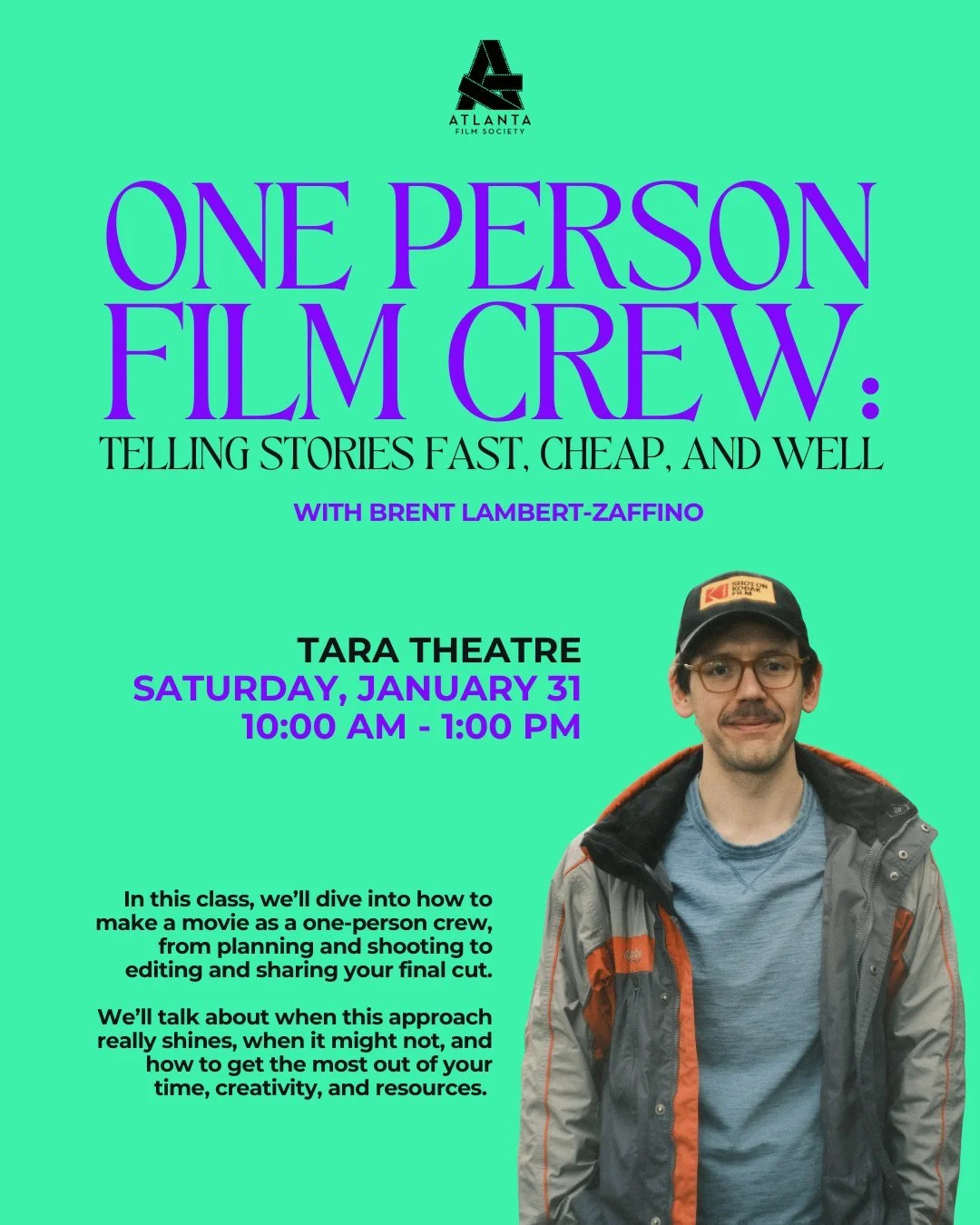 New Class: One Person Film Crew: Telling Stories Fast, Cheap, and Well 📽️ In this class, you&rsquo;ll dive into how to make a movie as a one-person crew, from planning and shooting to editing and sharing your final cut. You&rsquo;ll walk away with p