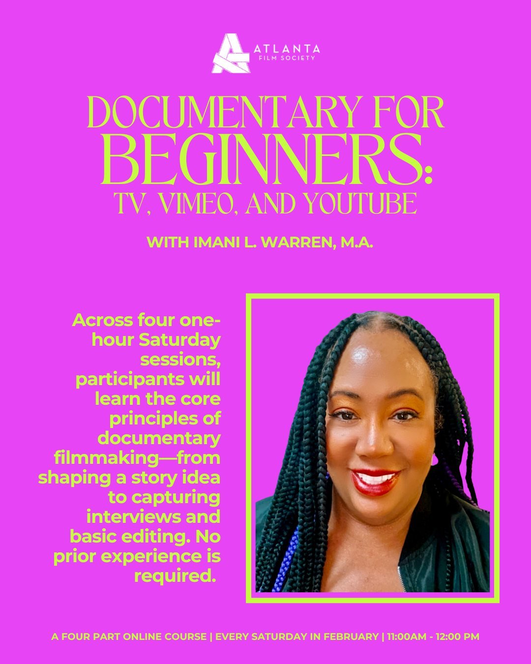 New Class Announced: Documentary For Beginners: TV, Vimeo, and YouTube! 🤳🏻 Designed for beginners, this four-week series provides the essential tools, techniques, and creative foundation needed to begin producing your own documentary content. 🎬 Fo